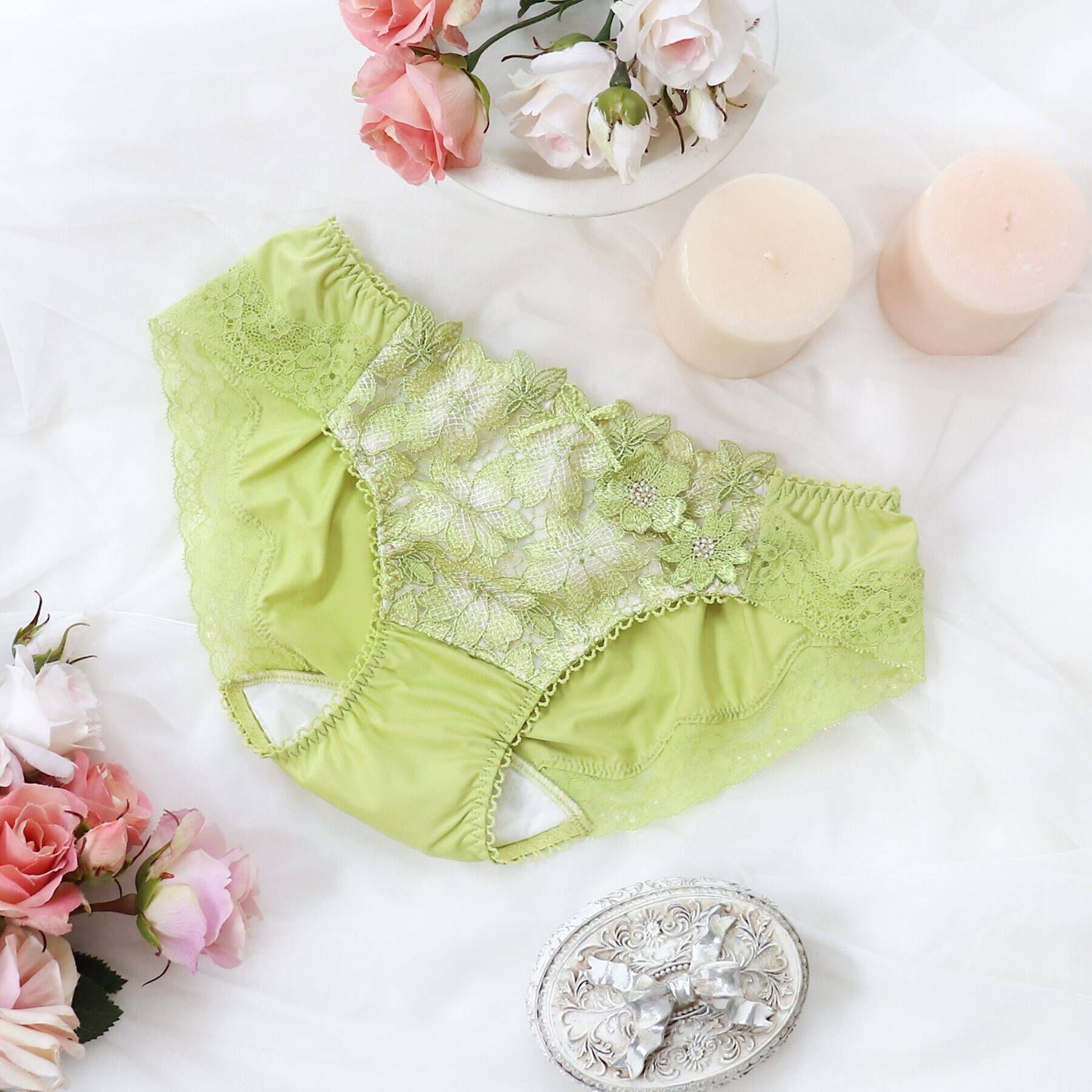 Risa Magli「セリーナ サニタリーショーツ」|インナー|グリーン(024)
