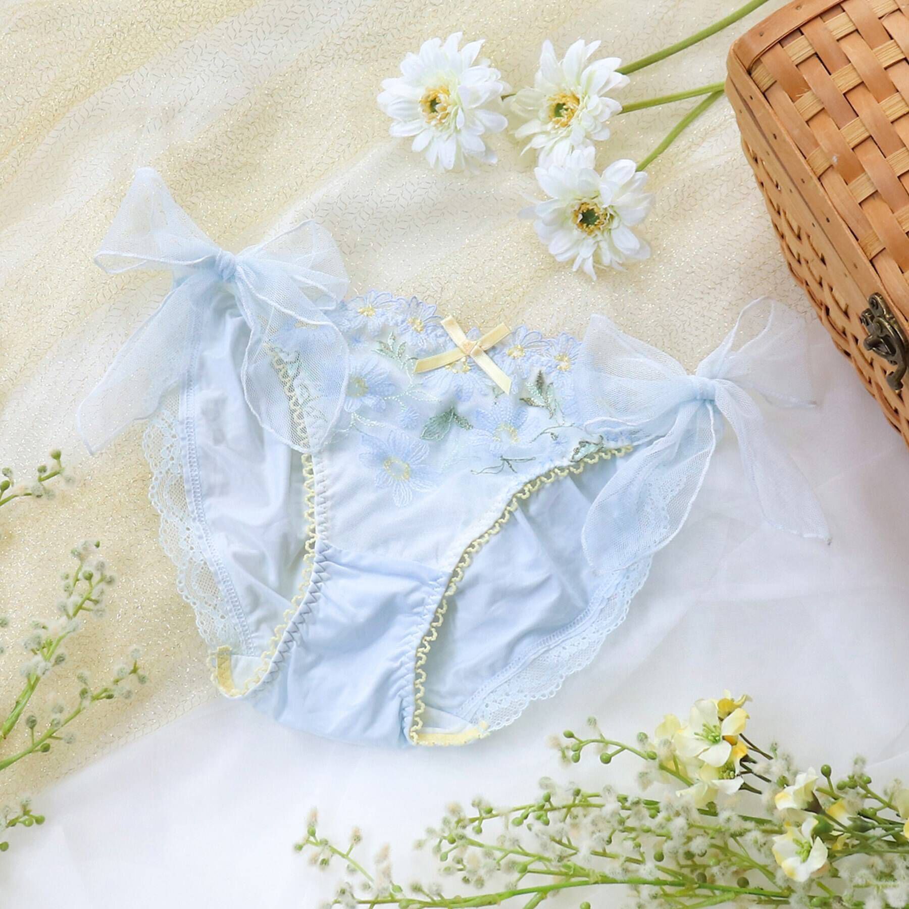 Risa Magli「パンナ リボンショーツ」|インナー|ブルー(090)