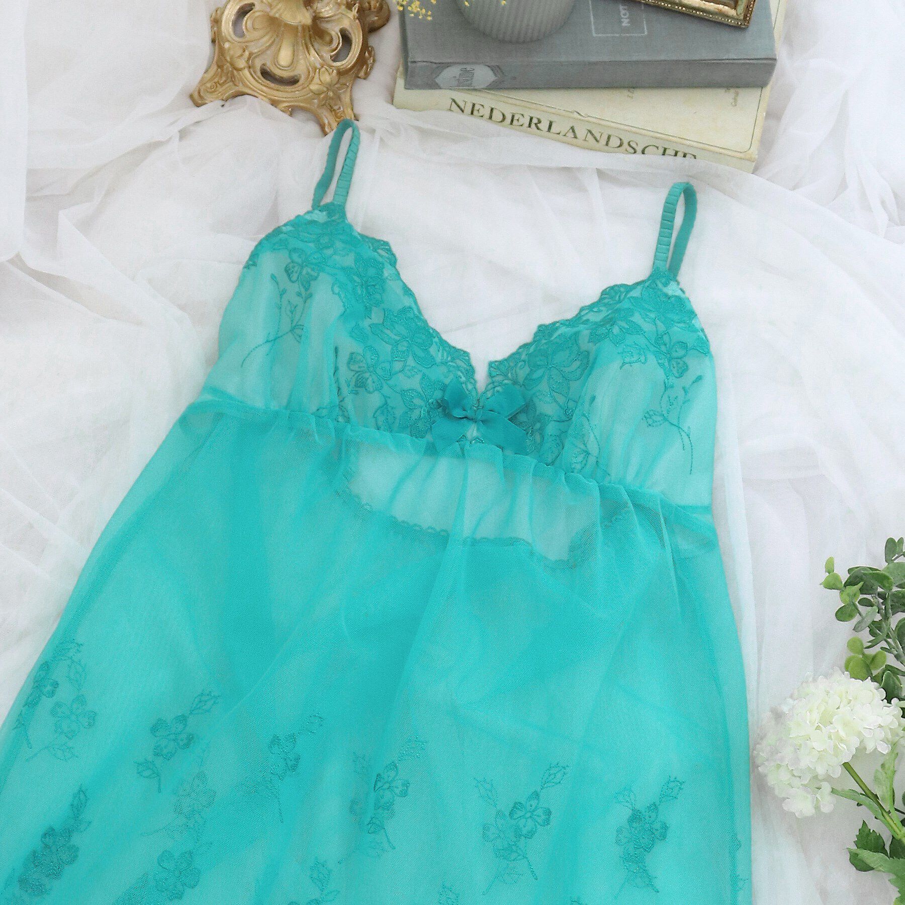 Risa Magli「シェイラ スリップ」|キャミソール|グリーン(024)