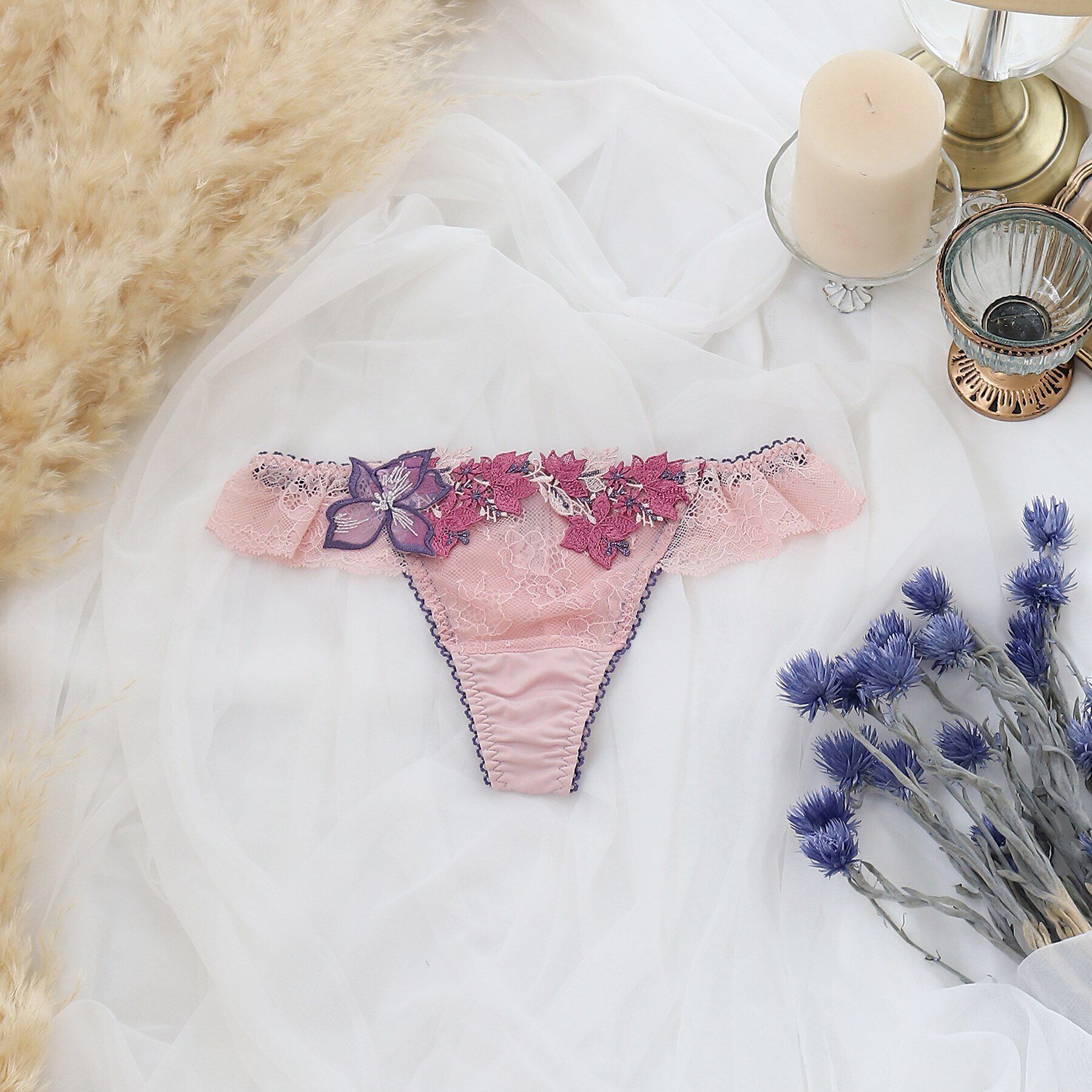 Risa Magli「エレーナ Tバックショーツ」|インナー|ピンク(070)