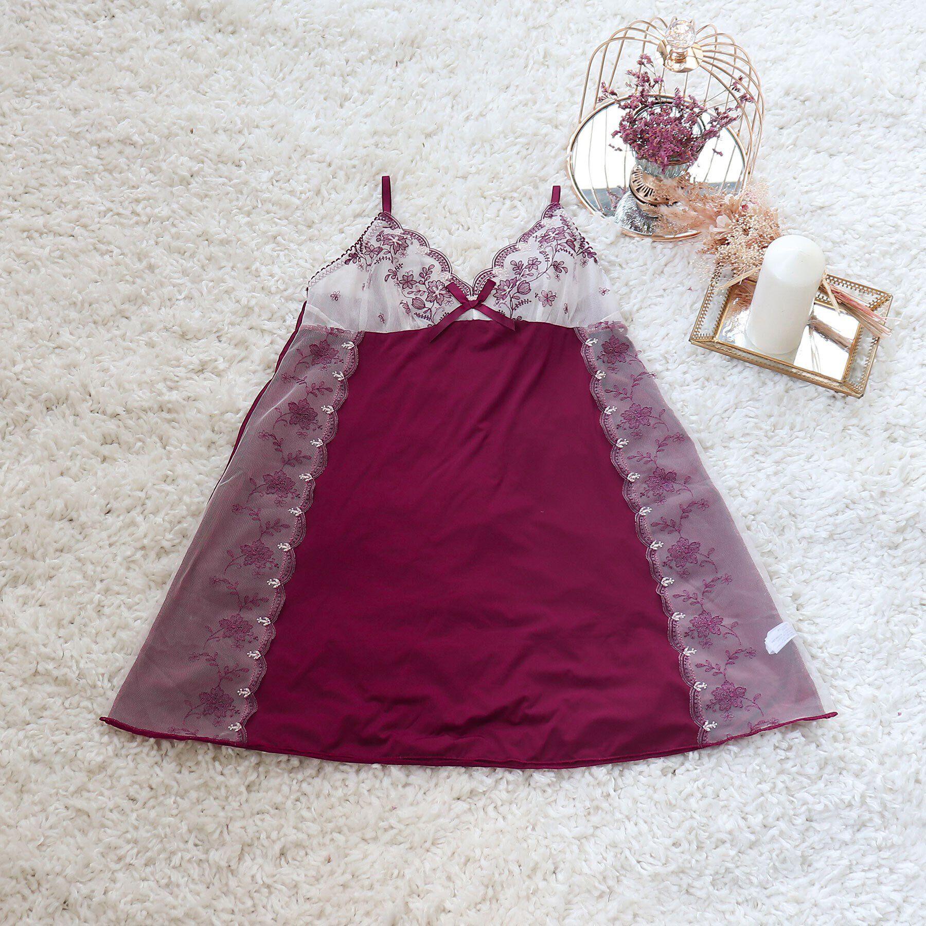 Risa Magli「エトワル スリップ」|キャミソール|ボルドー(064)