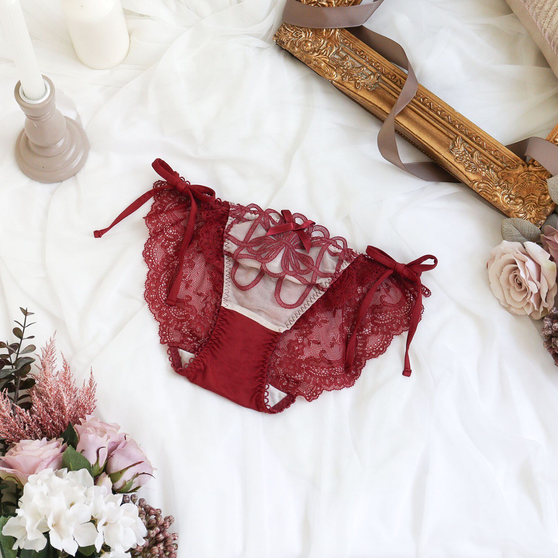 Risa Magli「レネイ リボンショーツ」|インナー|ボルドー(064)