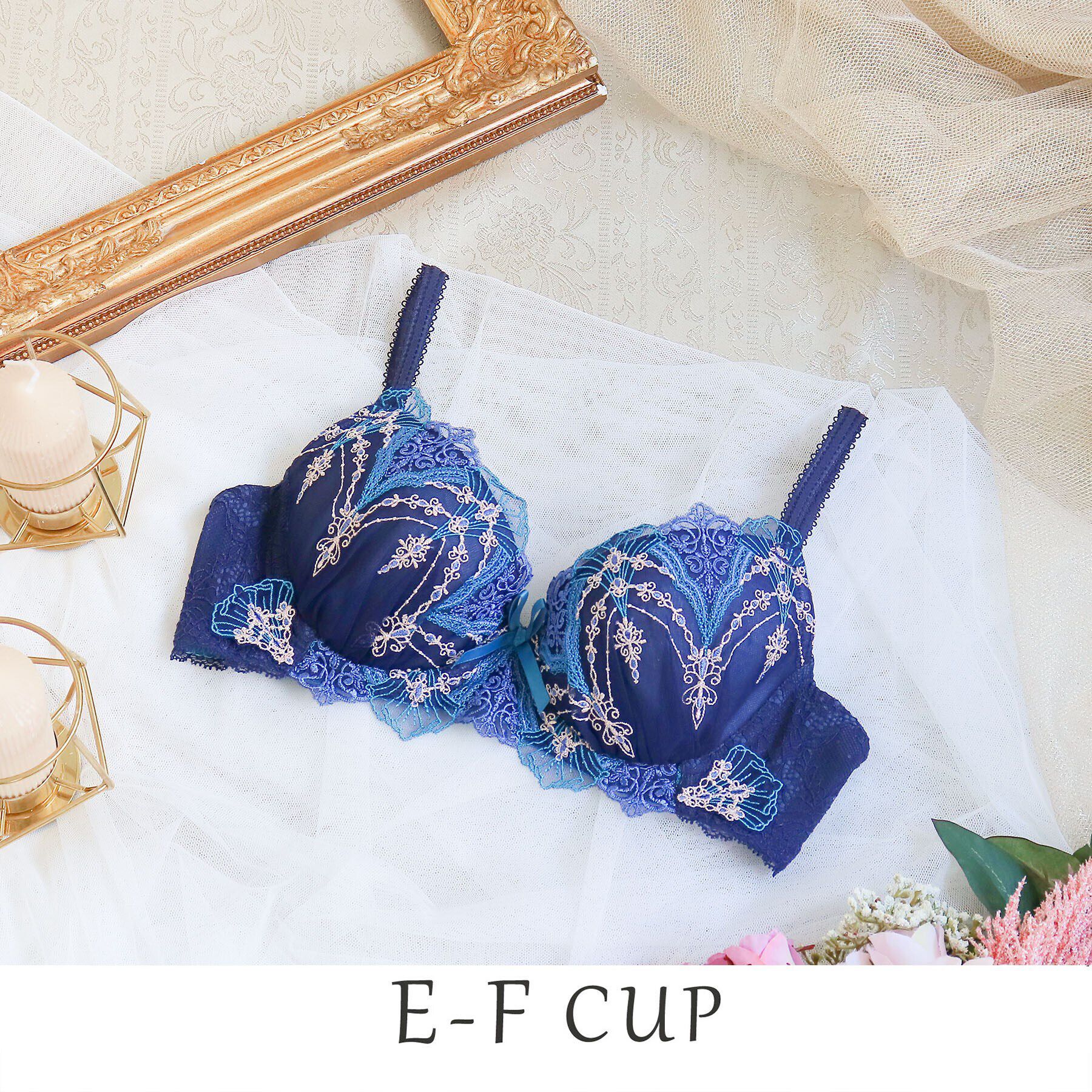 Risa Magli「シェール ブラジャー（E-F）＜S Make Type＞」|インナー|ネイビー(094)