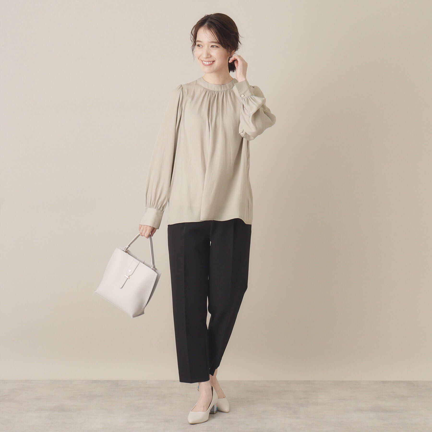 ITS&rsquo;DEMO「【通勤／手洗い可】サテンブラウス」|シャツ・ブラウス|