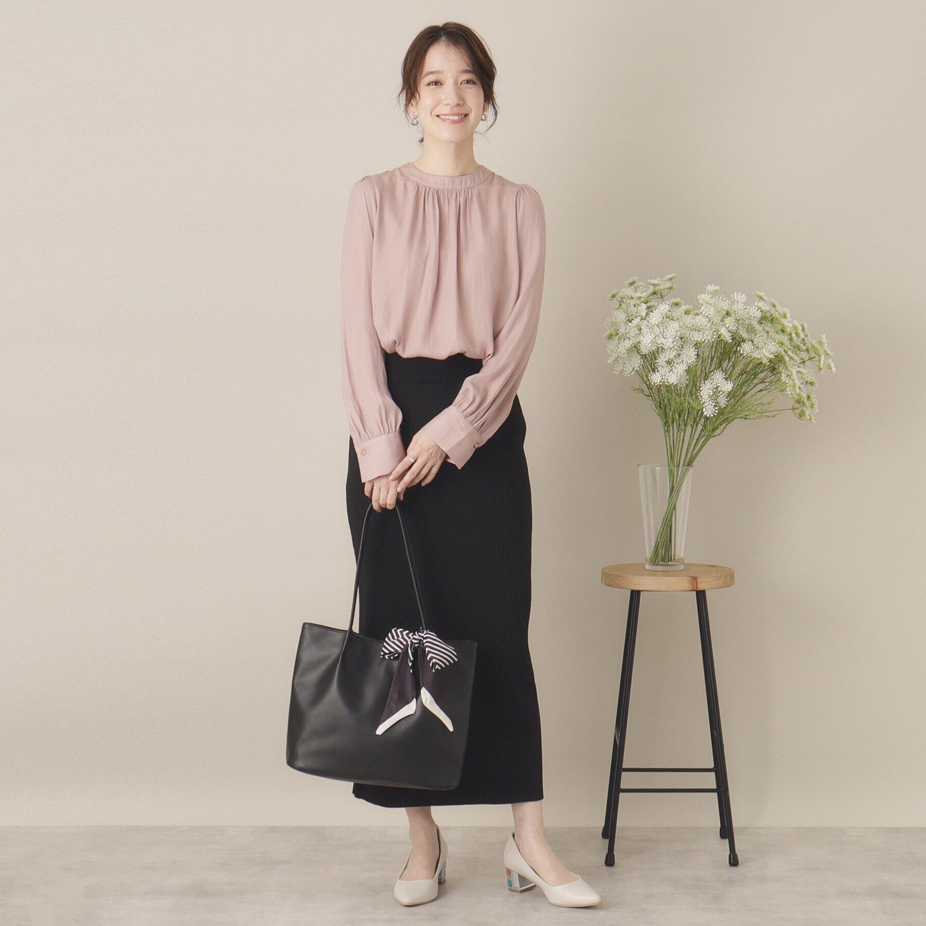 ITS&rsquo;DEMO「【通勤／手洗い可】サテンブラウス」|シャツ・ブラウス|