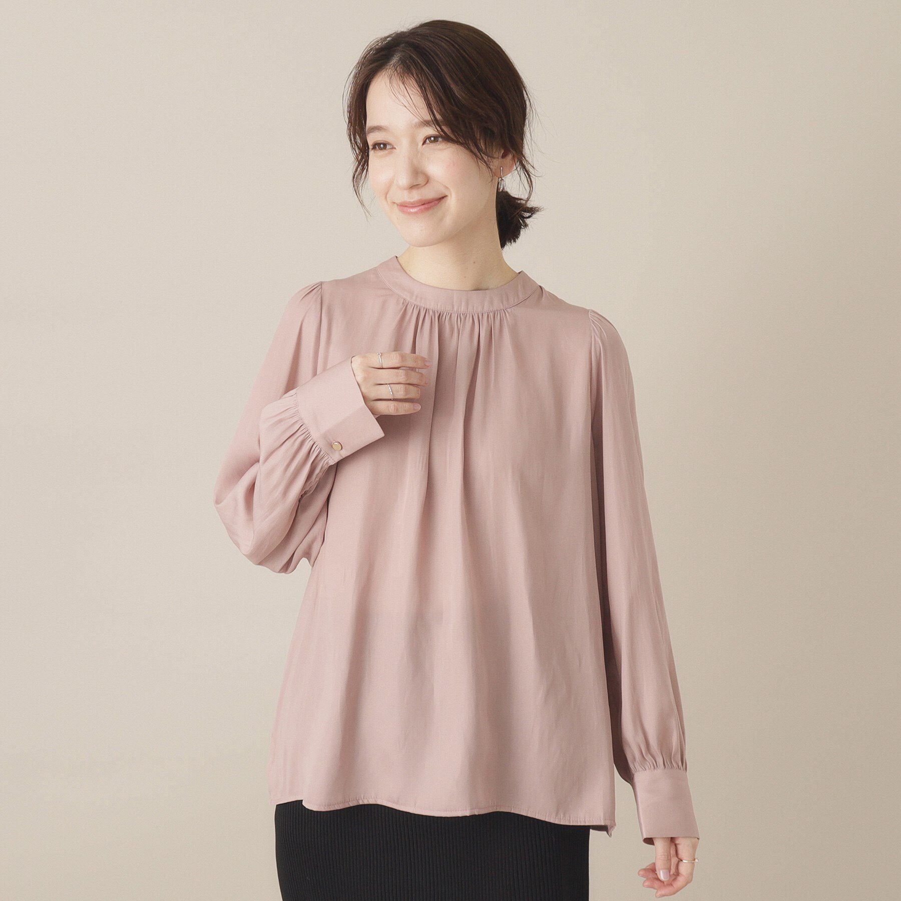 ITS&rsquo;DEMO「【通勤／手洗い可】サテンブラウス」|シャツ・ブラウス|