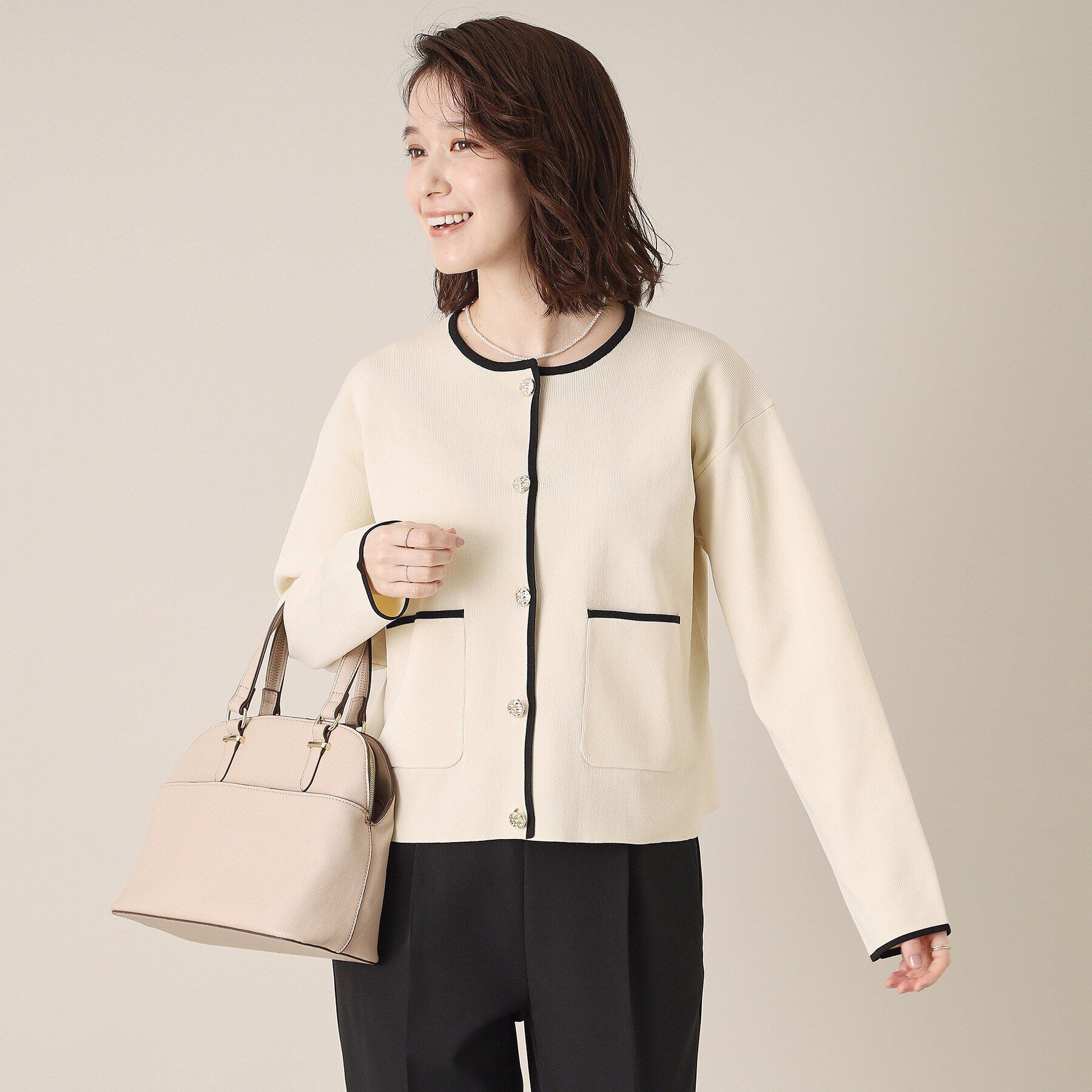 ITS&rsquo;DEMO「【通勤／手洗い可】配色ニットカーデ」|カーディガン|