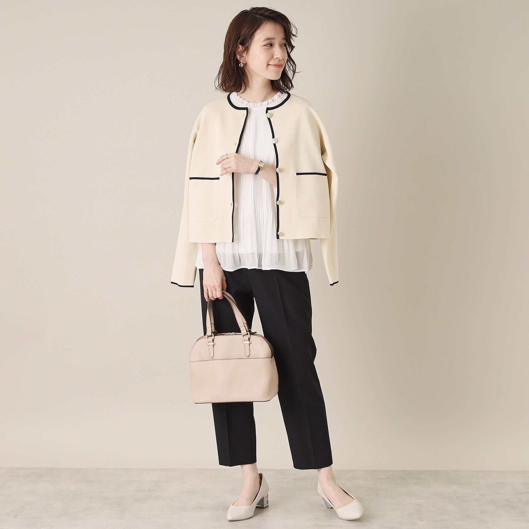 ITS&rsquo;DEMO「【通勤／手洗い可】配色ニットカーデ」|カーディガン|