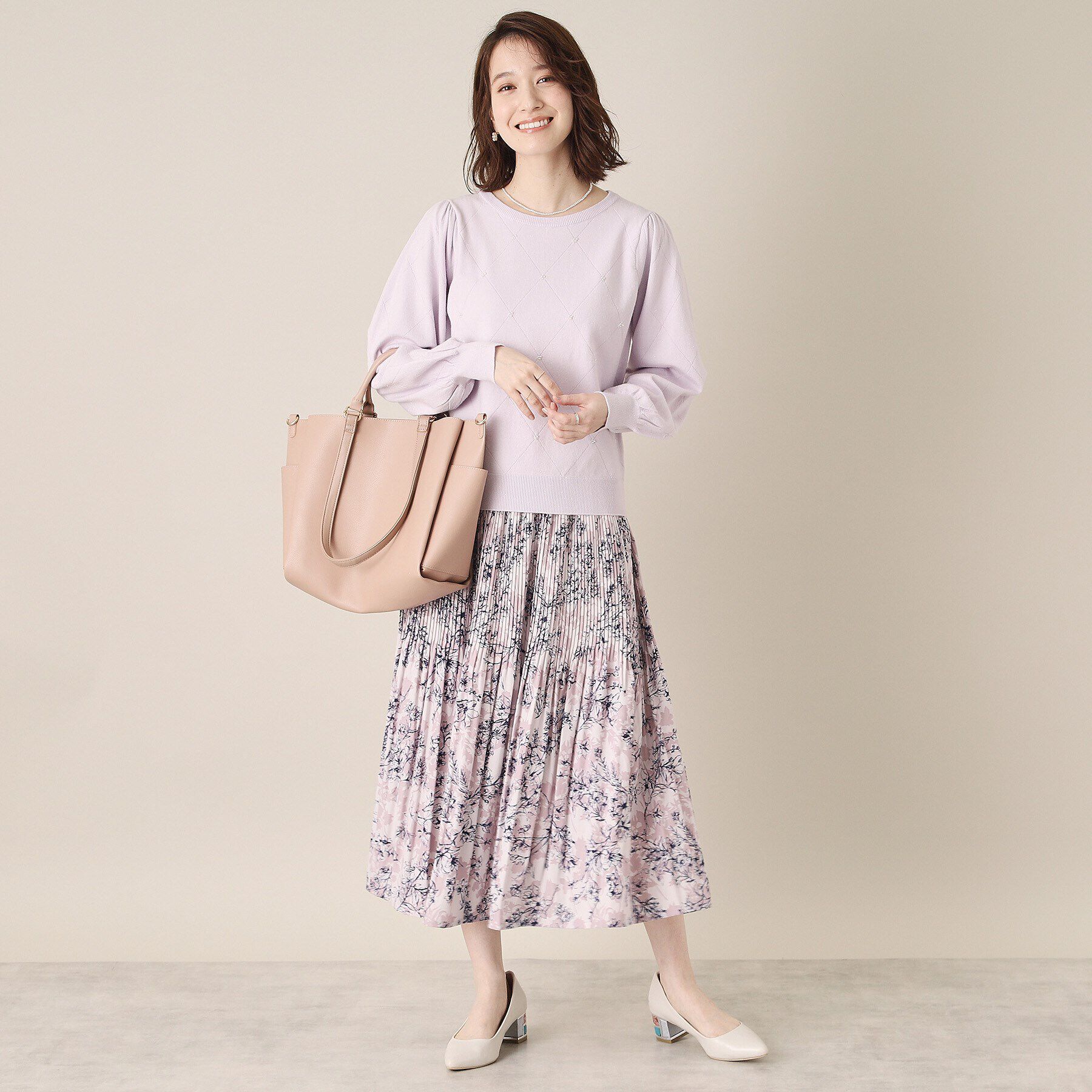 ITS&rsquo;DEMO「【通勤／手洗い可／ウエスト総ゴム】花柄プリーツスカート」|スカート|