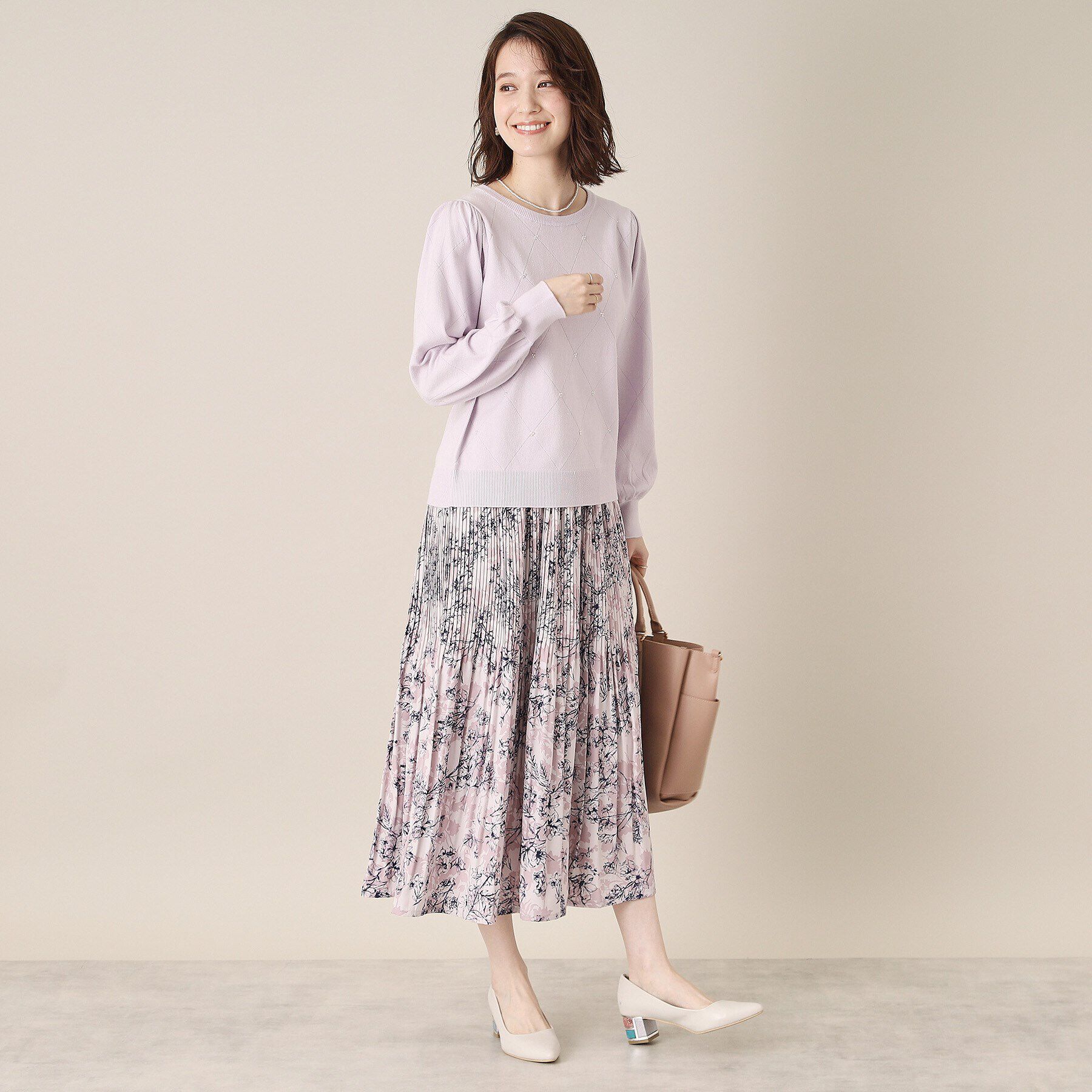 ITS&rsquo;DEMO「【通勤／手洗い可／ウエスト総ゴム】花柄プリーツスカート」|スカート|