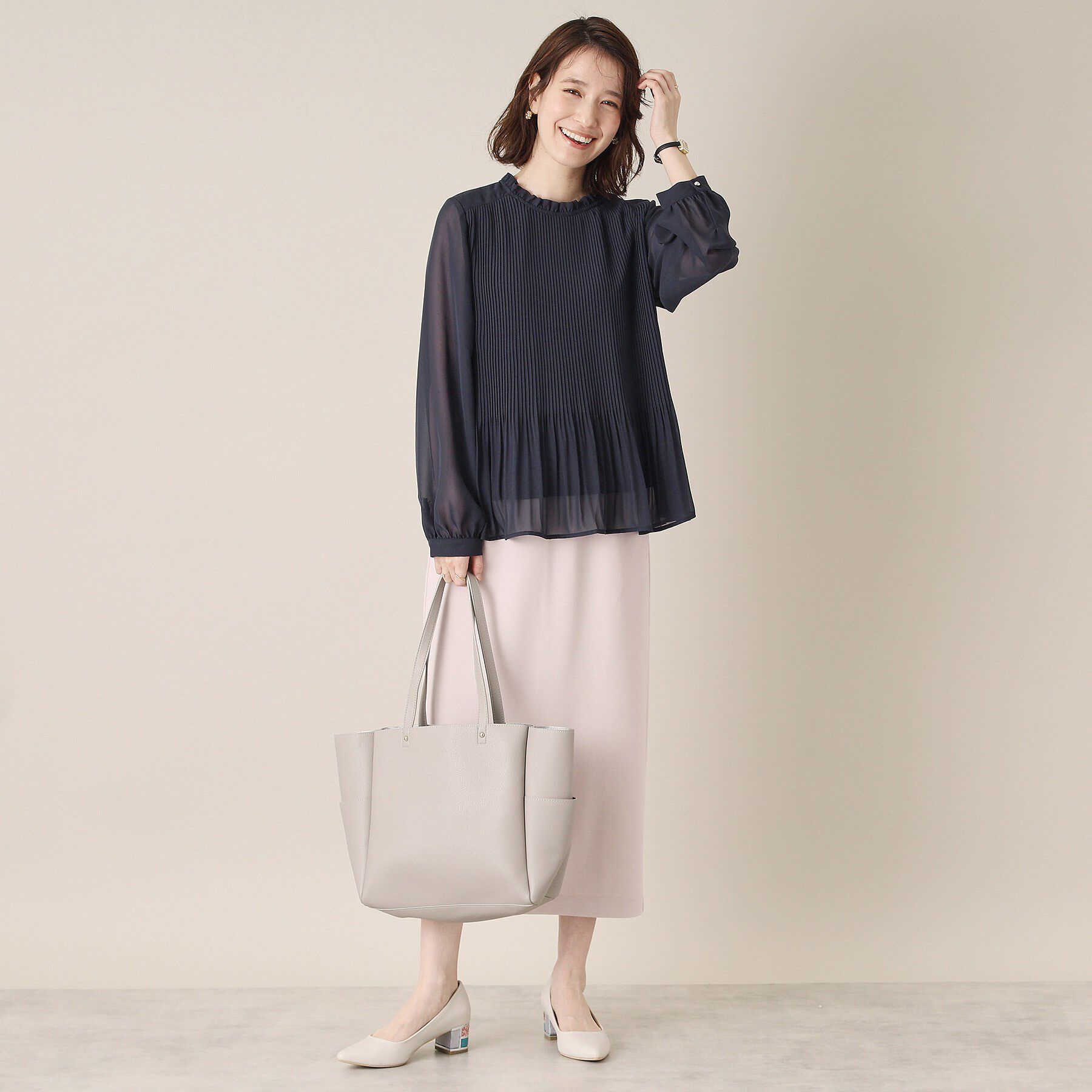 ITS&rsquo;DEMO「【通勤】プリーツブラウス」|シャツ・ブラウス|