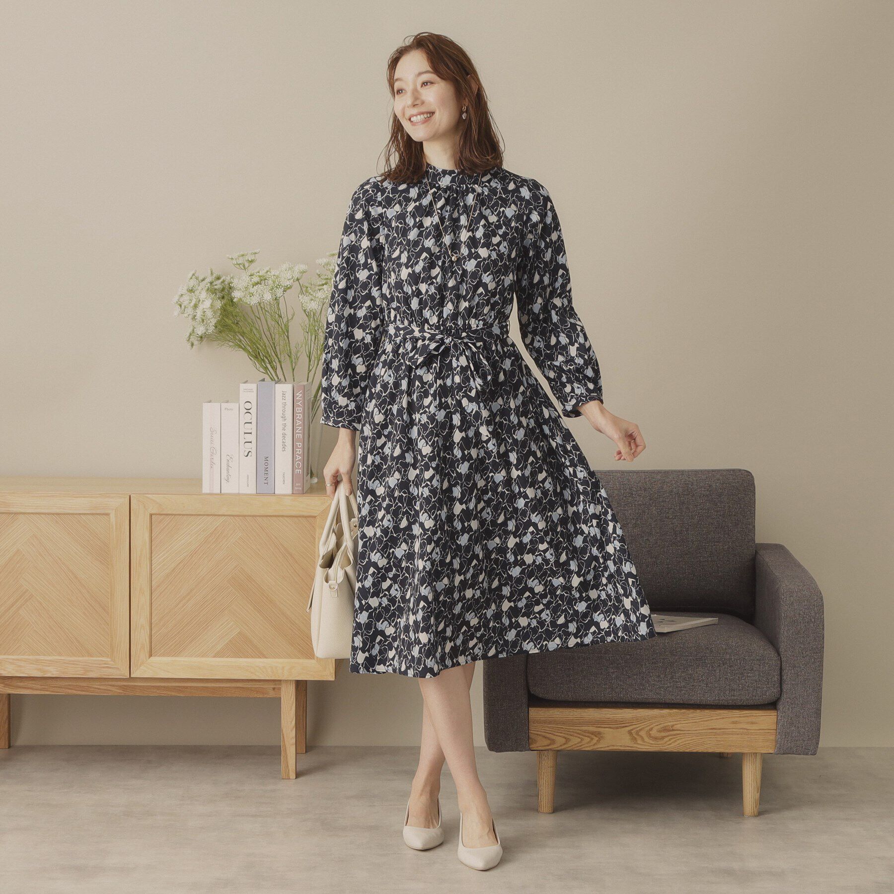 ITS&rsquo;DEMO「【手洗い可／ウエストゴム】ハートプリントワンピース」|ワンピース|