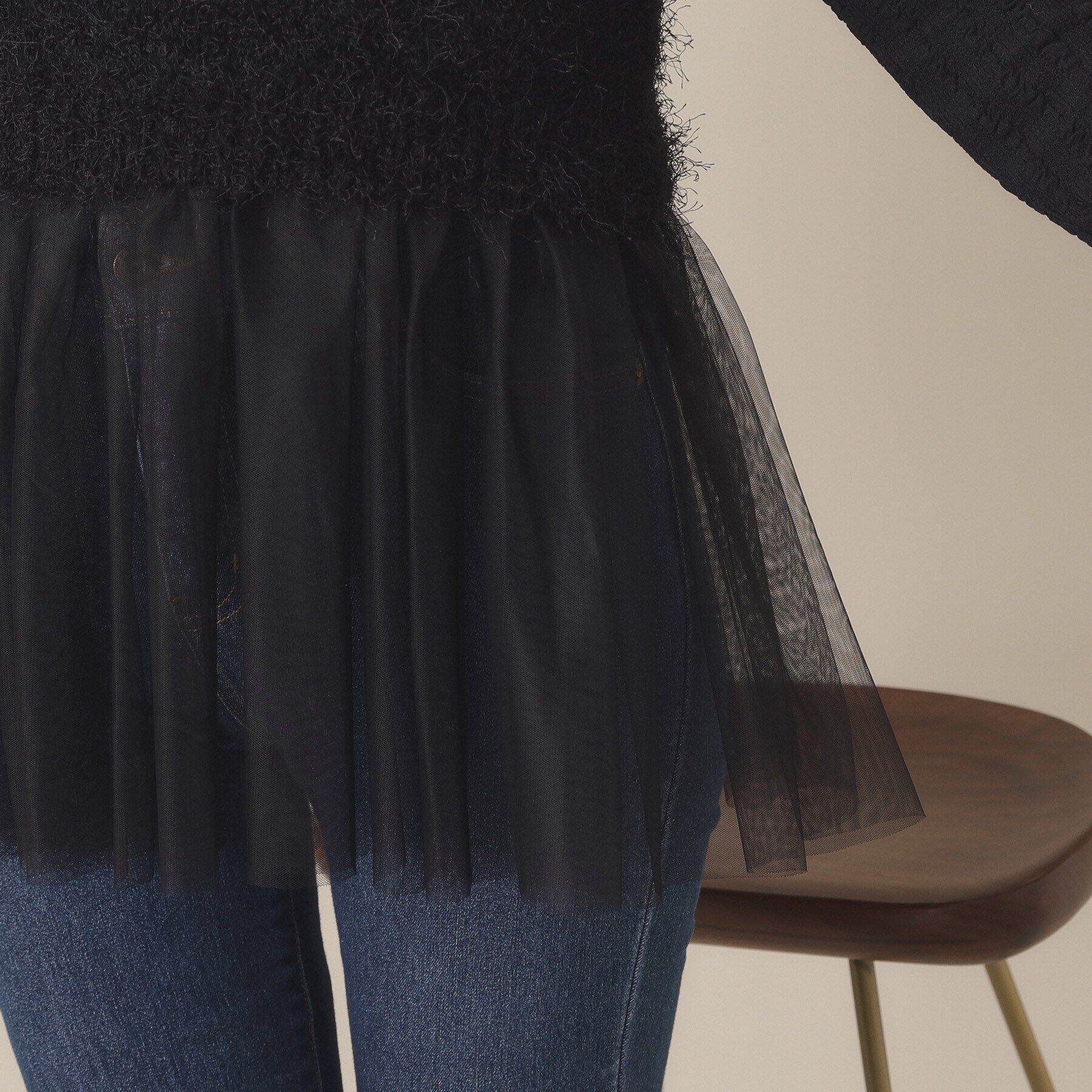 ITS&rsquo;DEMO「【手洗い可】ニット&times;チュールジレ」|ベスト・ジレ|