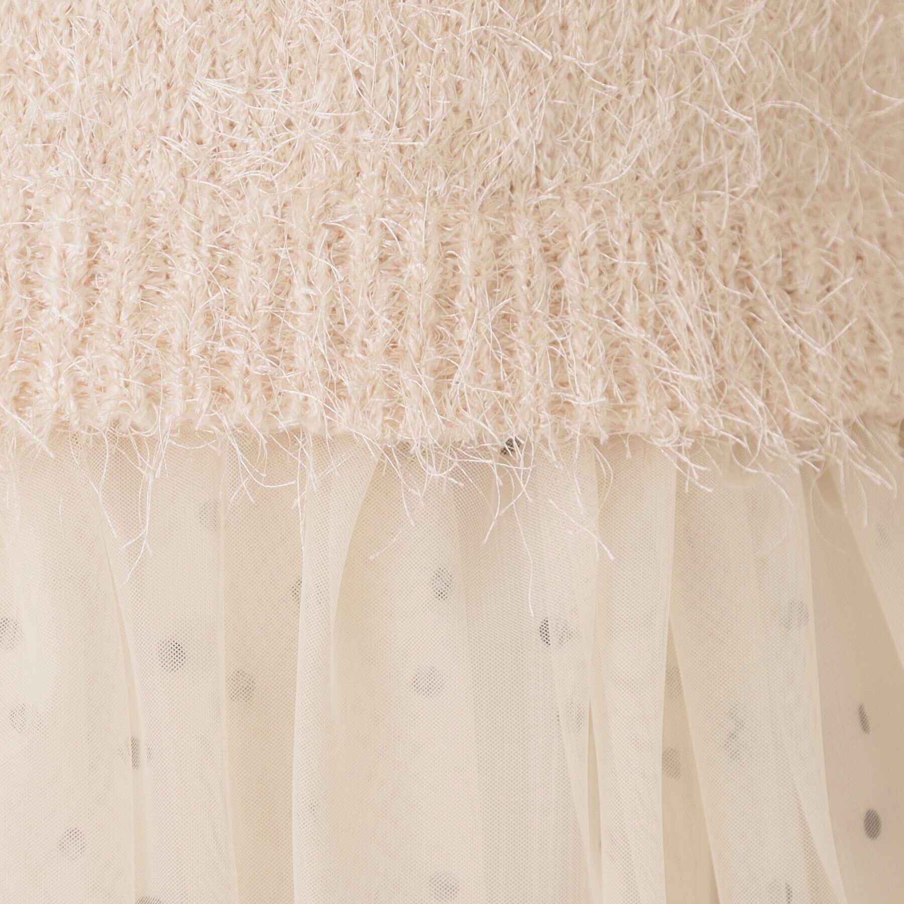 ITS&rsquo;DEMO「【手洗い可】ニット&times;チュールジレ」|ベスト・ジレ|