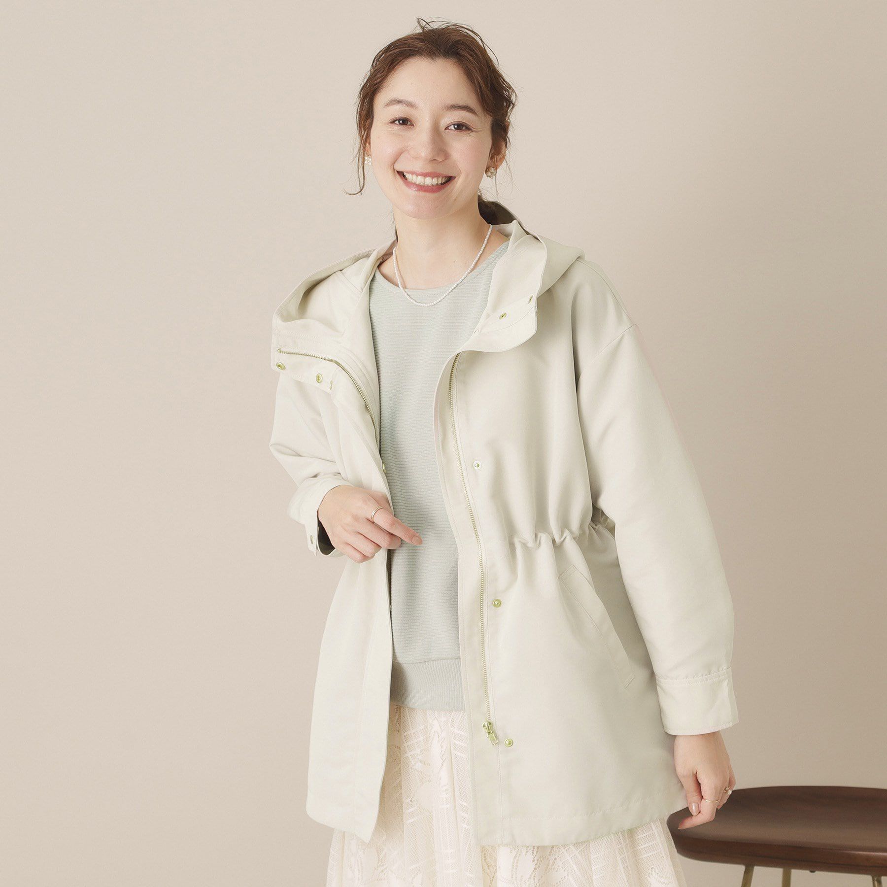 ITS&rsquo;DEMO「【花粉防止／撥水／手洗い可】ミディアム丈マウンテンパーカー」|その他|ライトベージュ(05