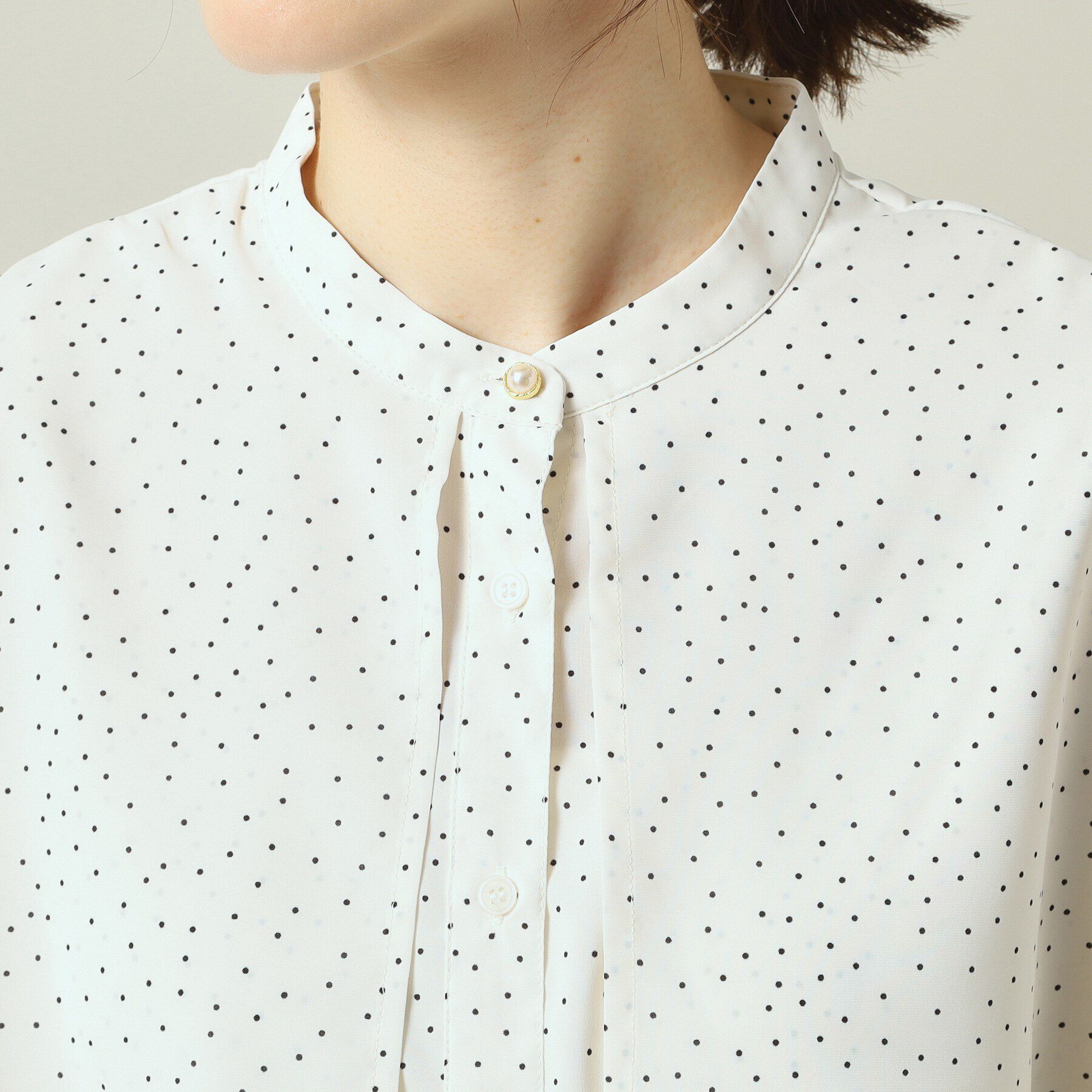 ITS&rsquo;DEMO「【手洗い可】ケープフリルドットブラウス」|シャツ・ブラウス|