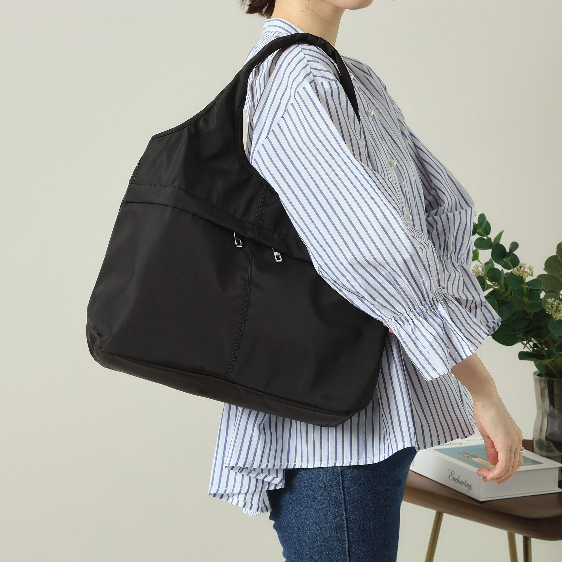 ITS&rsquo;DEMO「【2WAY】高密度バルーン10Pトート」|トートバッグ|ブラック(019)