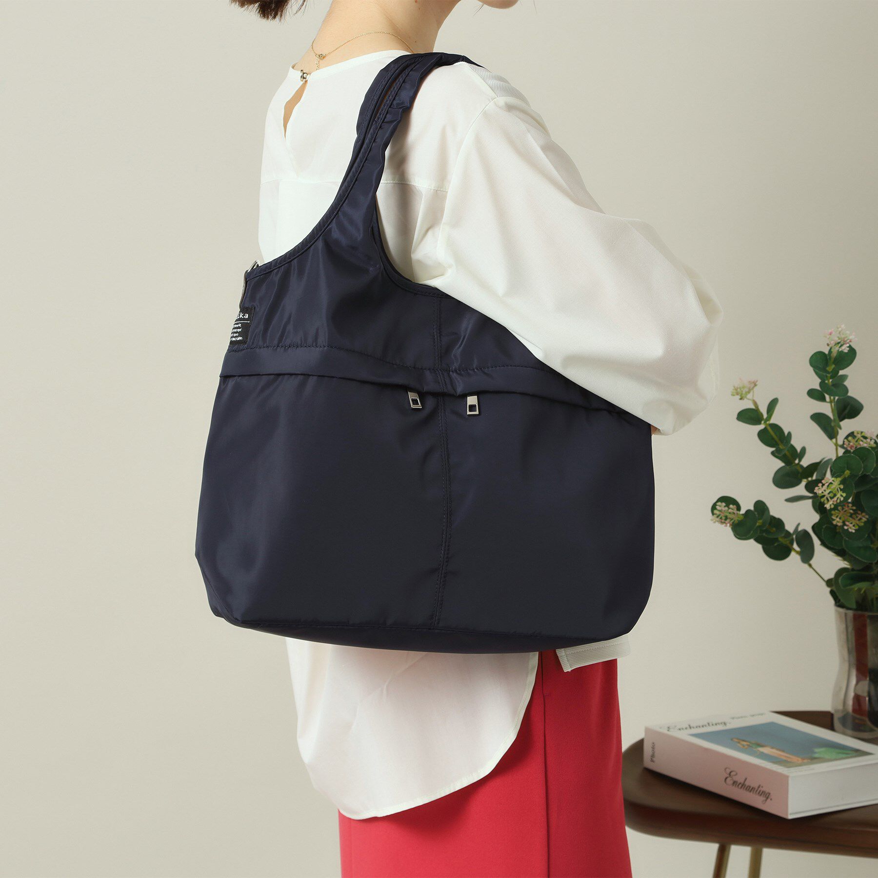 ITS&rsquo;DEMO「【2WAY】高密度バルーン10Pトート」|トートバッグ|ネイビー(094)