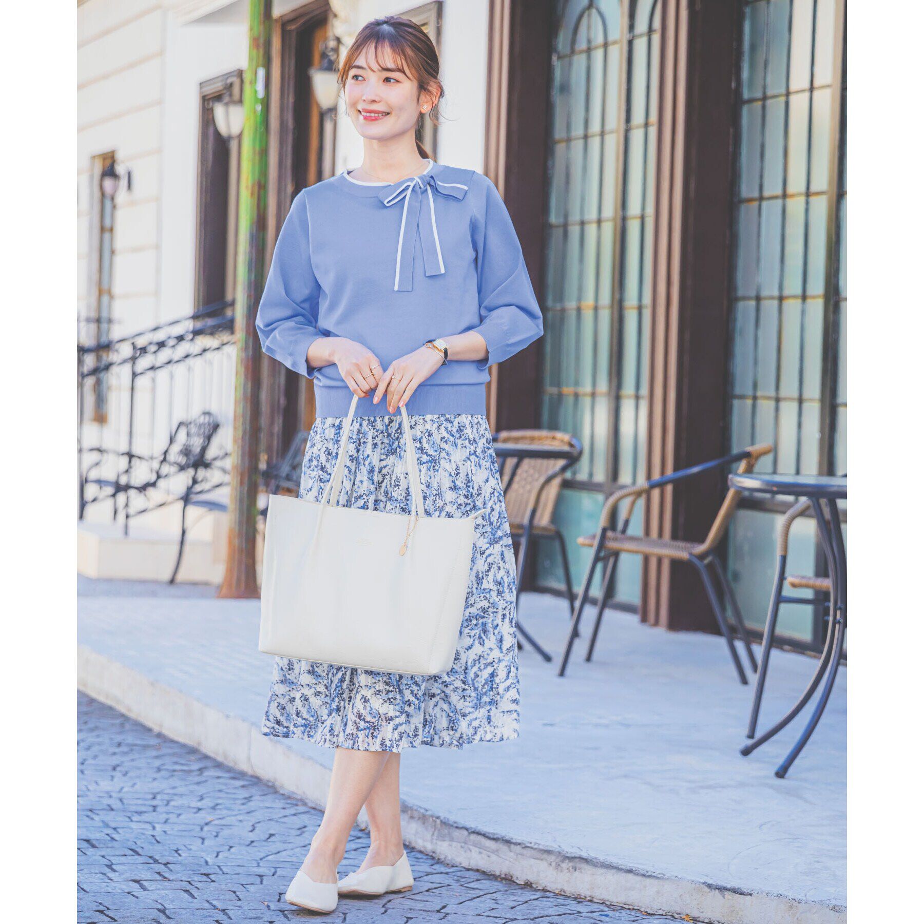 ITS&rsquo;DEMO「【縮みに強い／洗濯機OK】ボウタイリボンニット」|ニット・セーター|