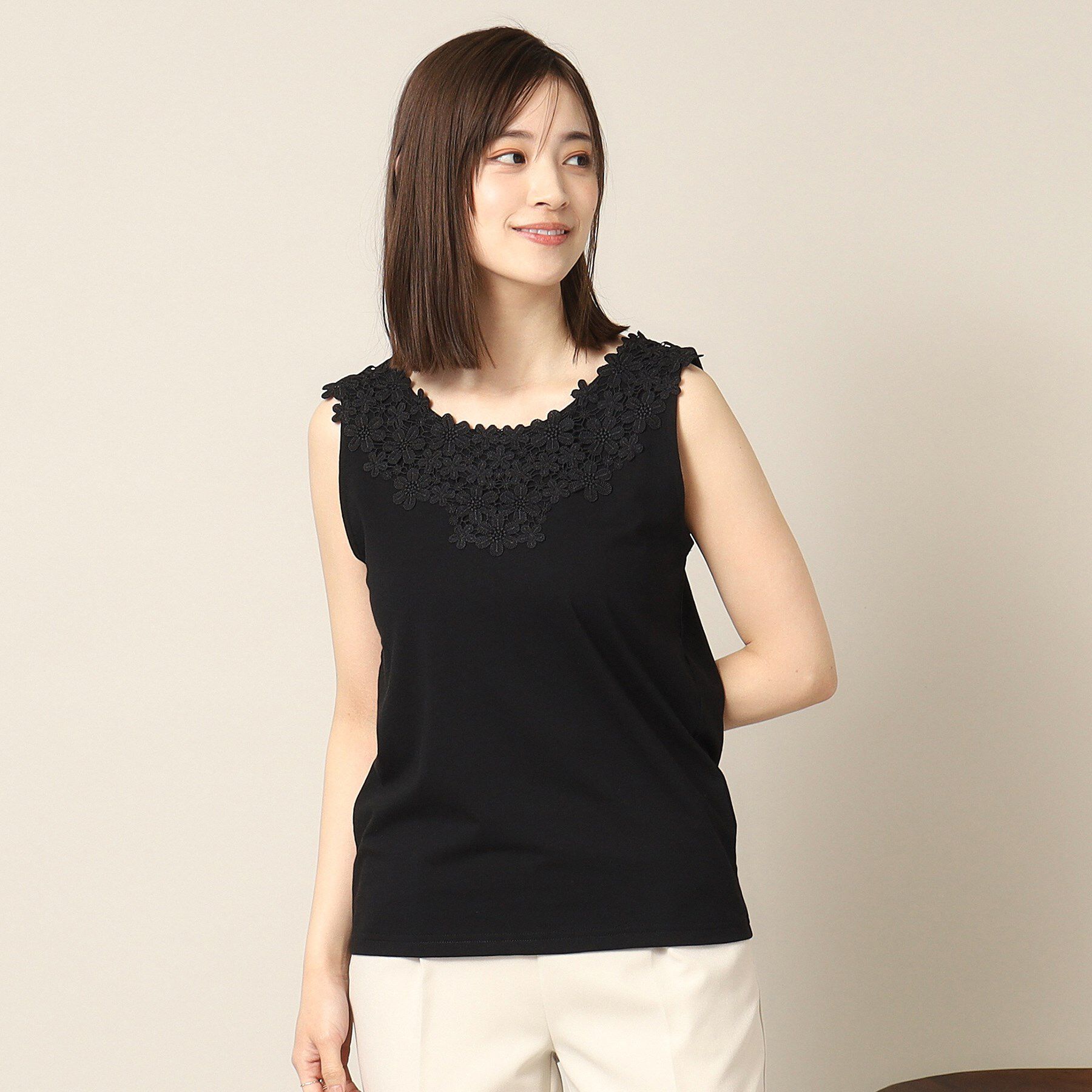 ITS&rsquo;DEMO「【洗濯機OK】レースタンクトップ」|キャミソール|