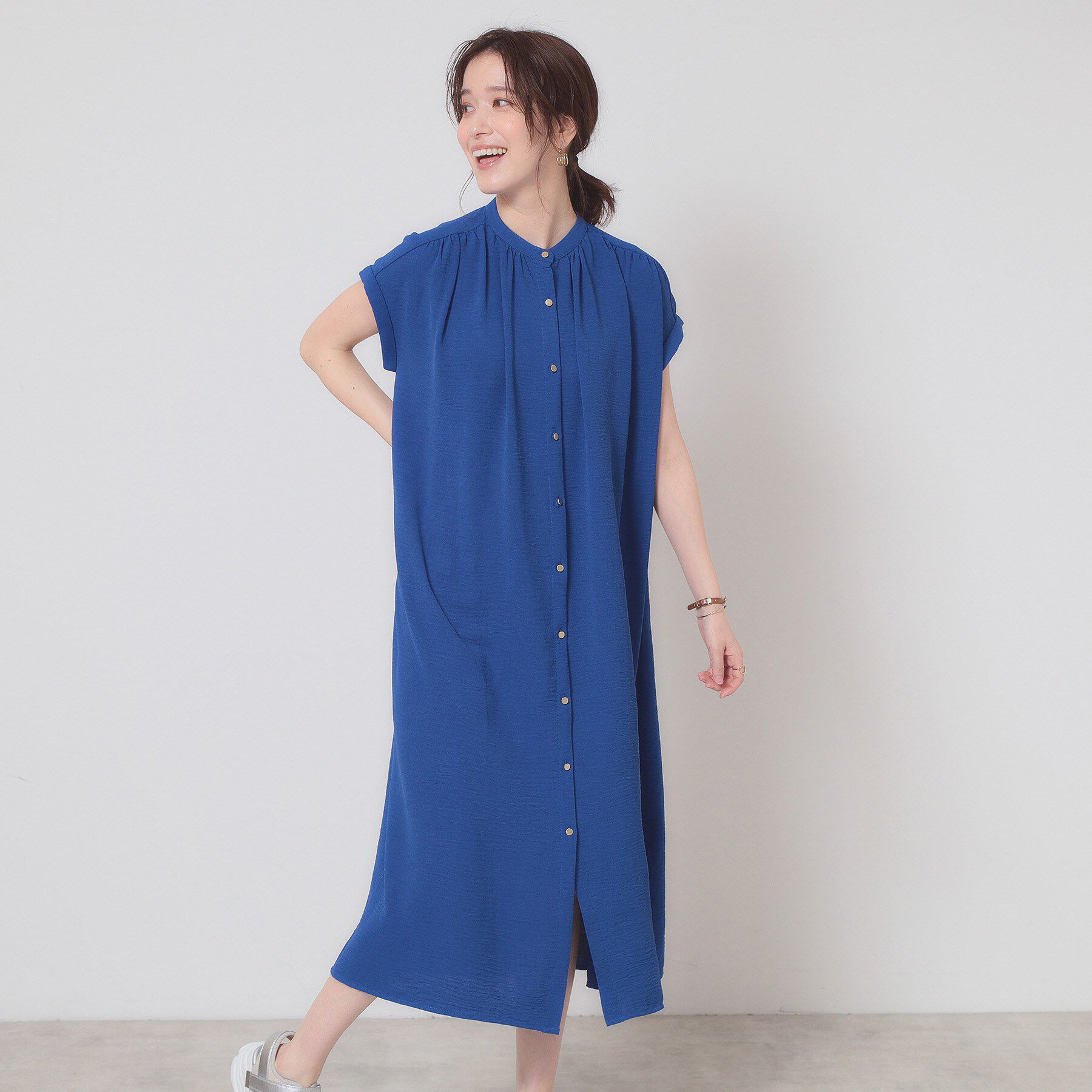 ITS&rsquo;DEMO「【接触冷感／吸水速乾／洗濯機OK】イージーケア前開きワンピース＜ラク服シリーズ＞」|ワンピース|