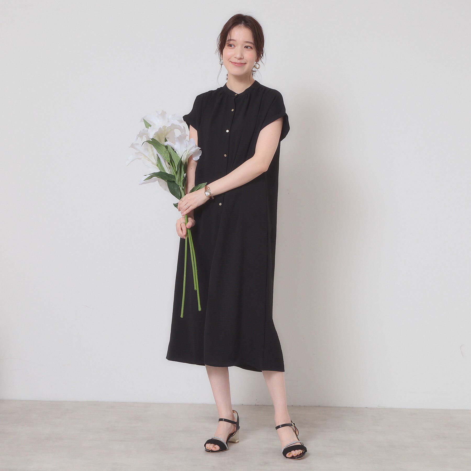 ITS&rsquo;DEMO「【接触冷感／吸水速乾／洗濯機OK】イージーケア前開きワンピース＜ラク服シリーズ＞」|ワンピース|