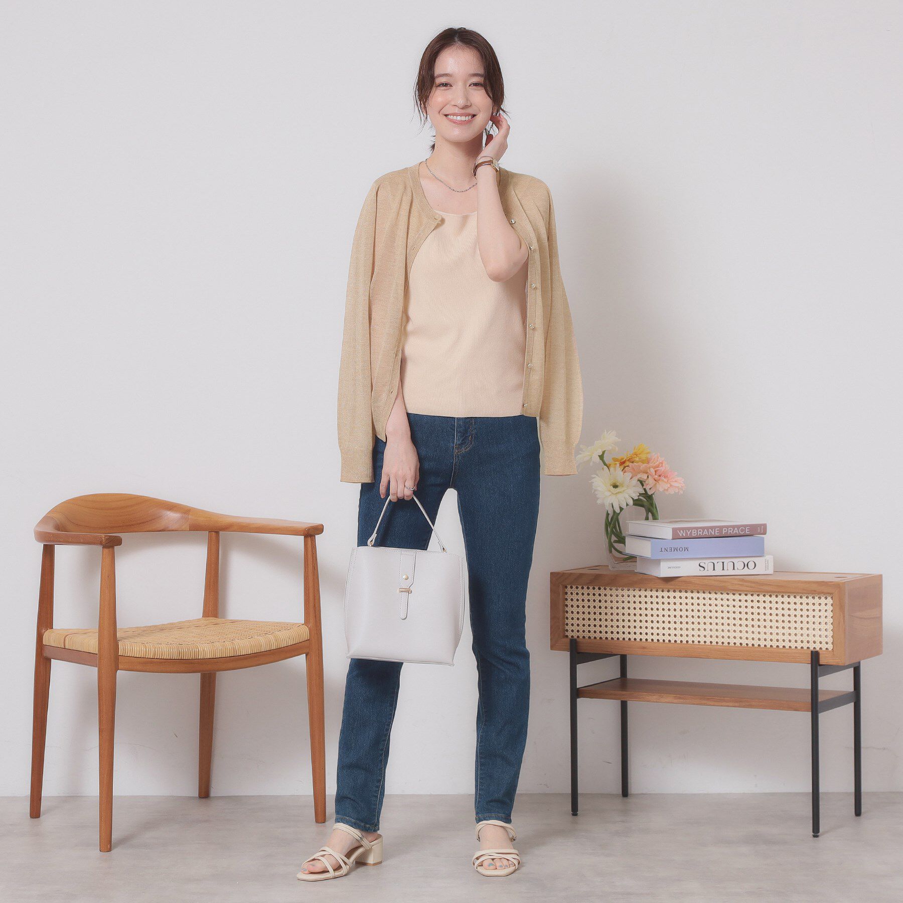 ITS&rsquo;DEMO「【定番人気／手洗い可／M・L展開】ラメクルーカーデ」|カーディガン|