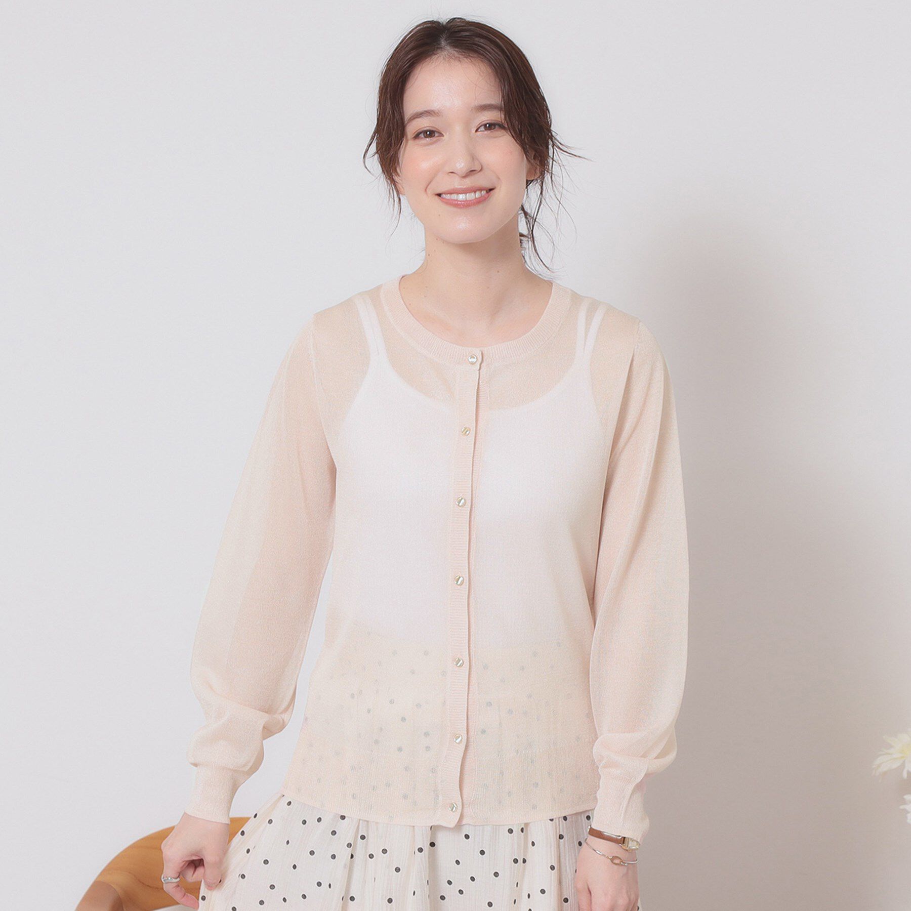 ITS&rsquo;DEMO「【定番人気／手洗い可／M・L展開】ラメクルーカーデ」|カーディガン|