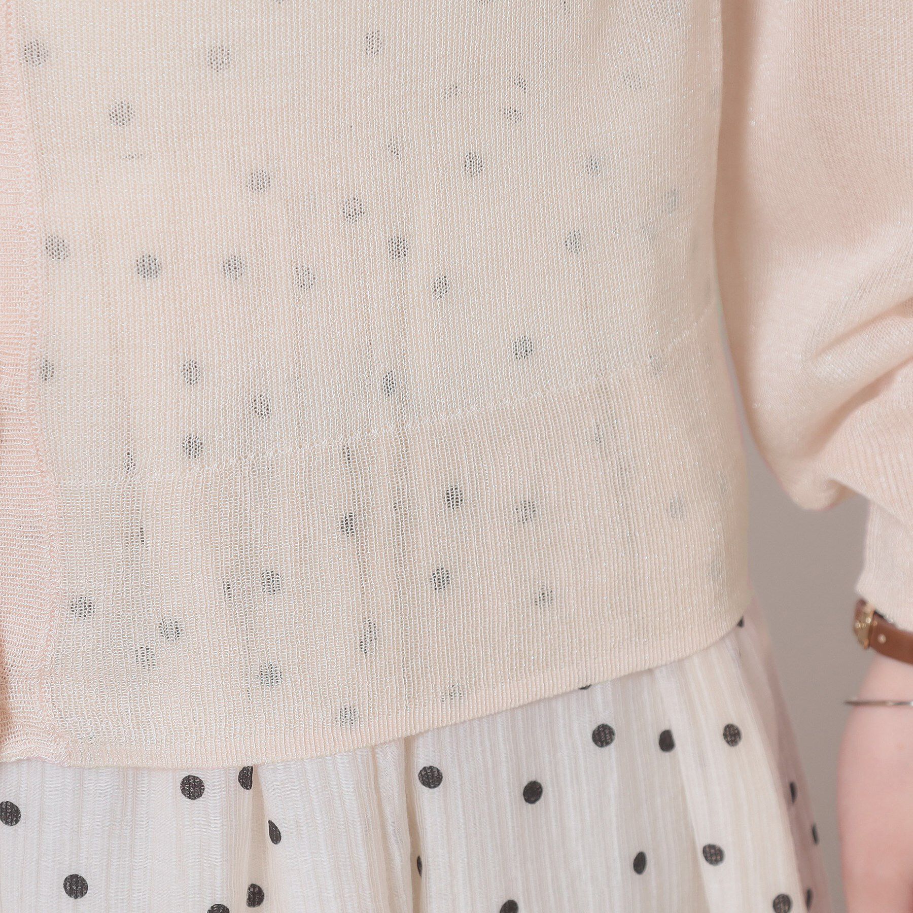 ITS&rsquo;DEMO「【定番人気／手洗い可／M・L展開】ラメクルーカーデ」|カーディガン|