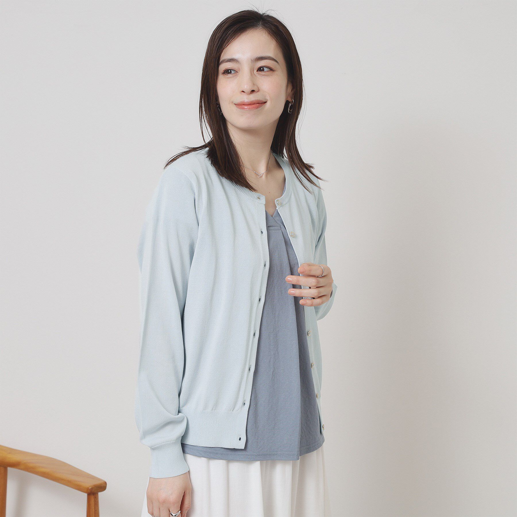 ITS&rsquo;DEMO「【UV／冷感／毛玉防止／手洗い可／M・L展開】クルーニットカーディガン」|カーディガン|