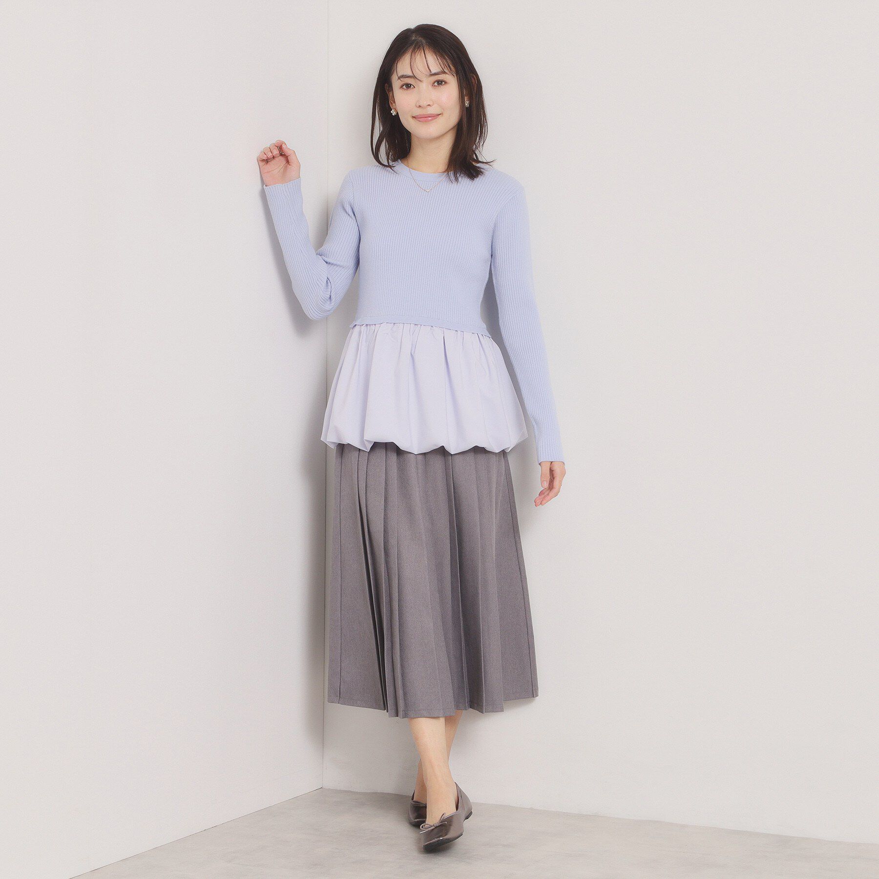 ITS&rsquo;DEMO「【手洗い可】裾バルーンドッキングニット」|ニット・セーター|