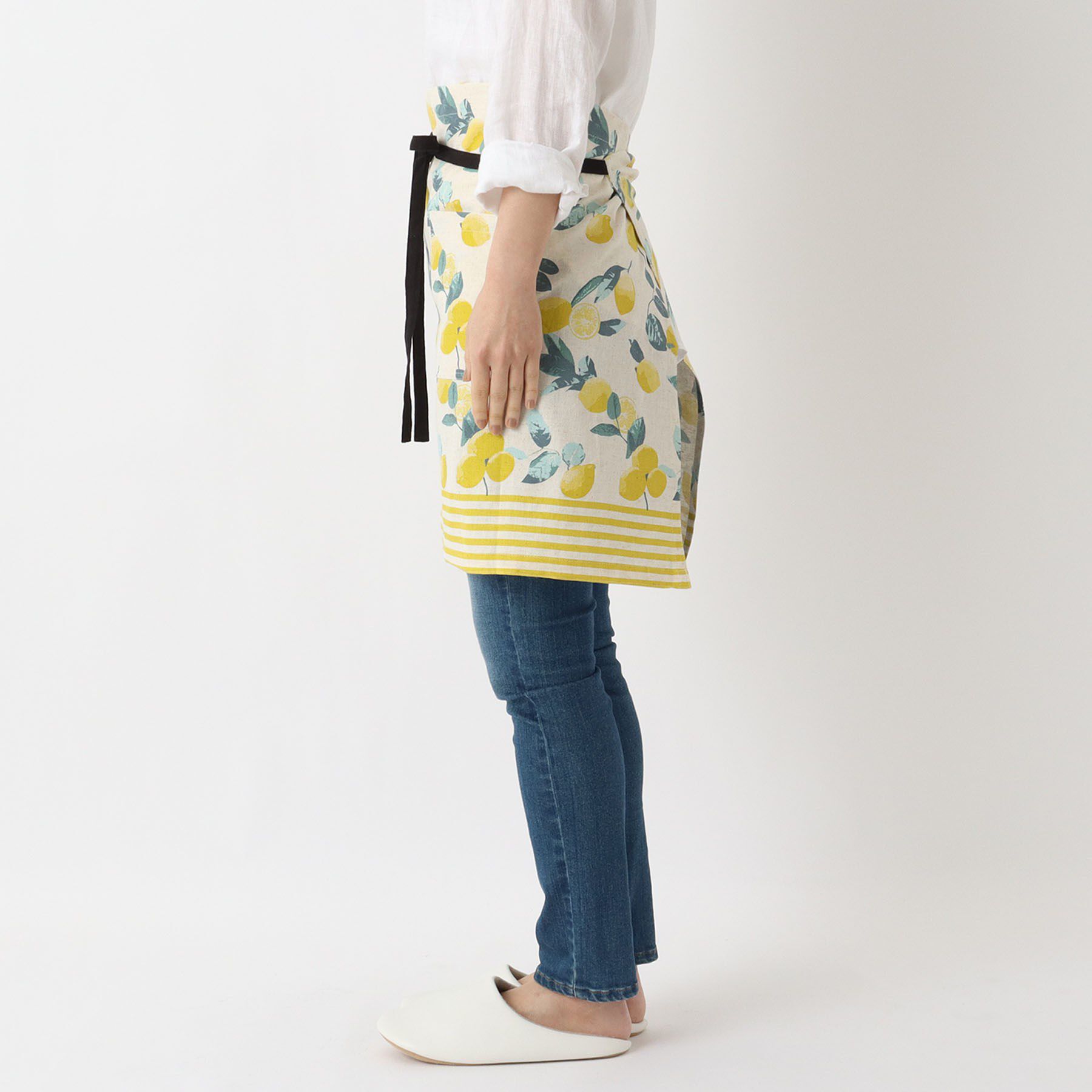 212 KITCHEN STORE「レモンボーダー ギャルソンエプロン NT」|食器・キッチングッズ|