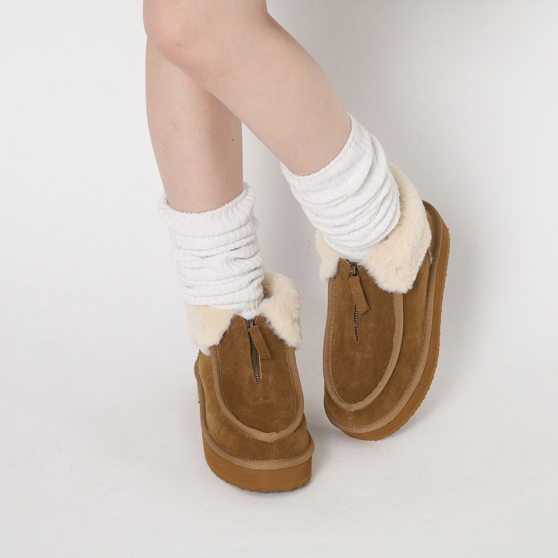 ESPERANZA「フロントジップボアショートブーツ」|ショートブーツ|