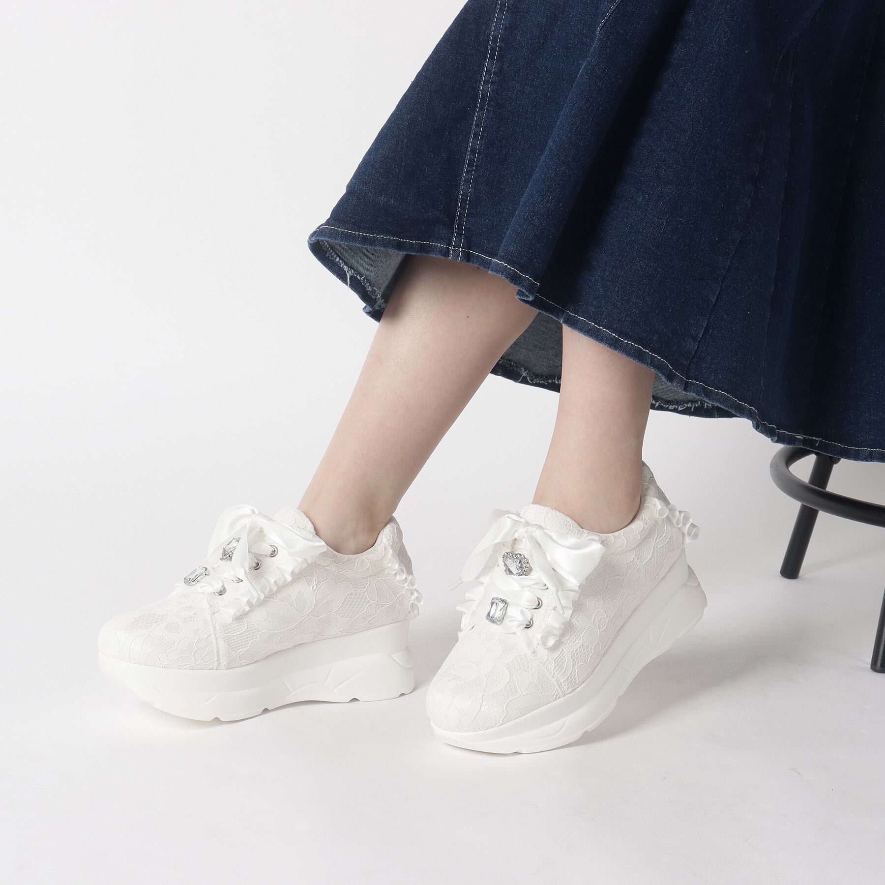 csT&P「厚底キラキラストーン付きスニーカー」|スニーカー|