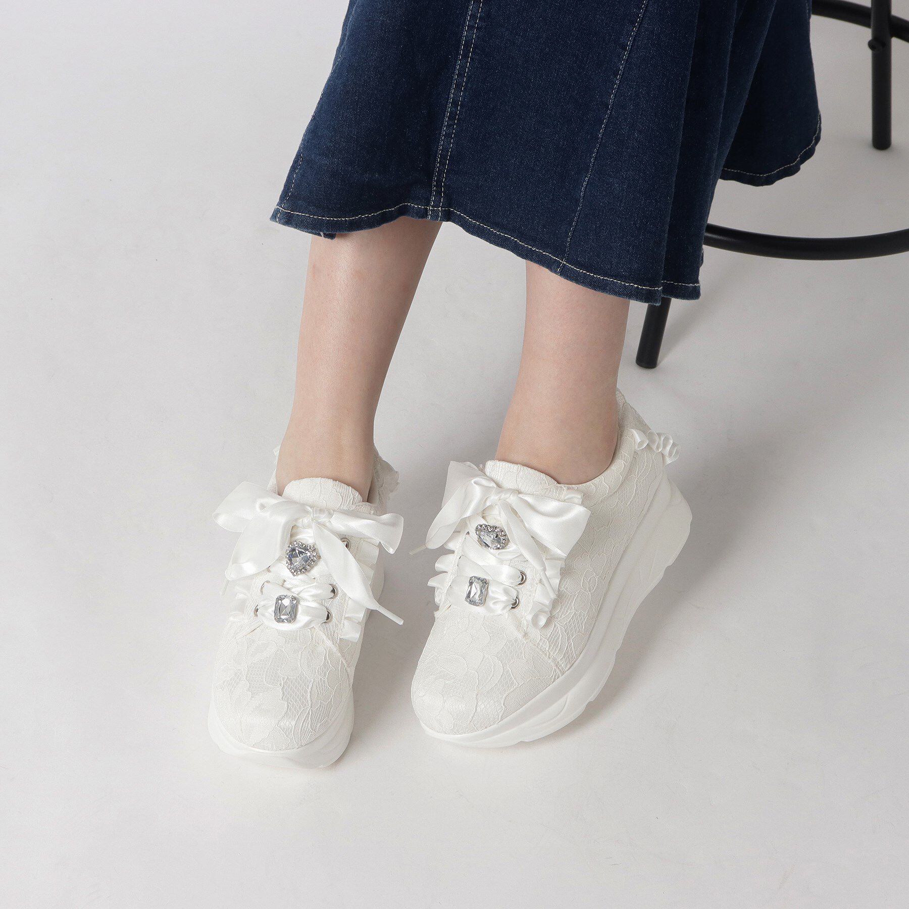 csT&P「厚底キラキラストーン付きスニーカー」|スニーカー|