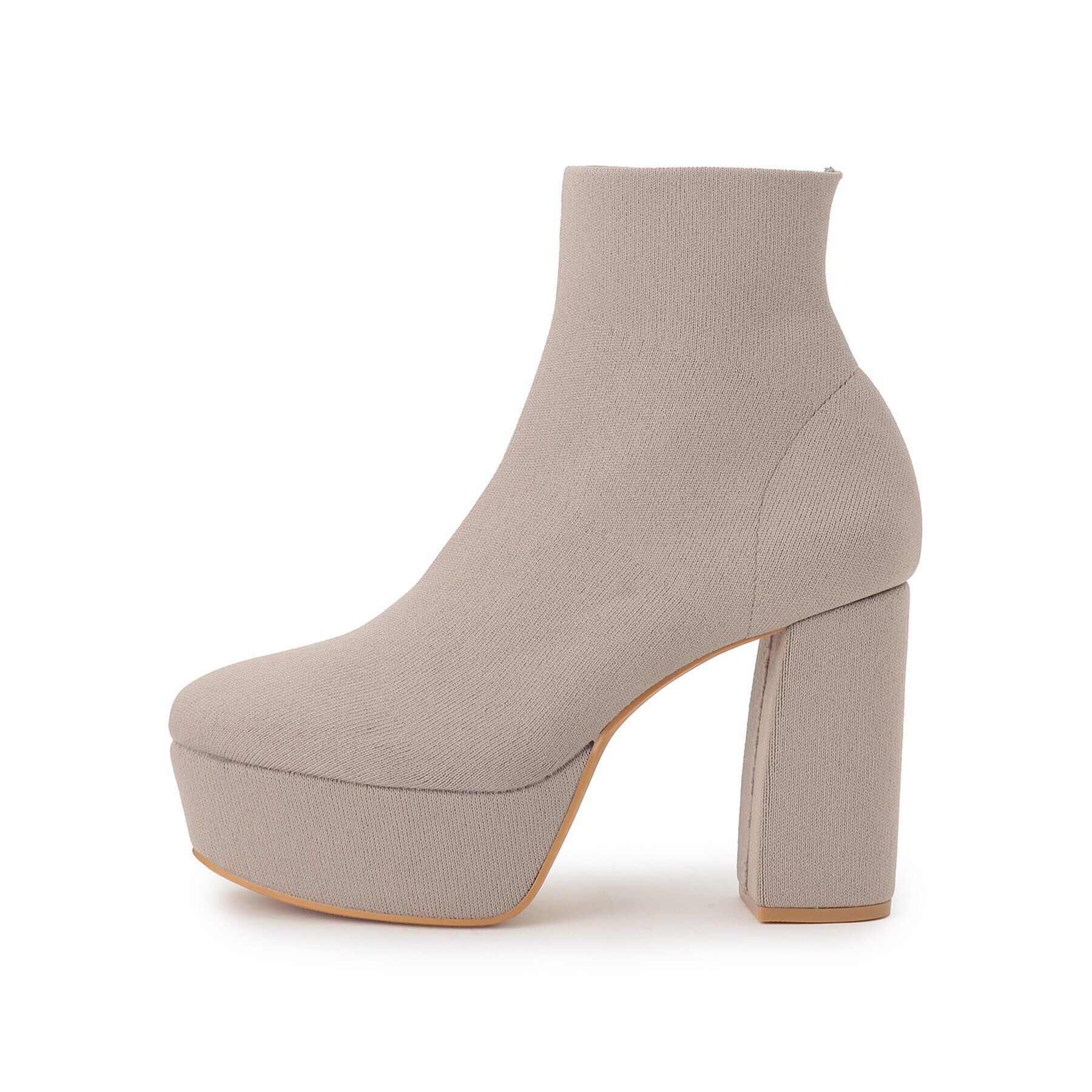 ESPERANZA「【ラク盛り／ショートブーツ】リピーター続出／脚長美脚　厚底ニットショートブーツ」|ショートブーツ|