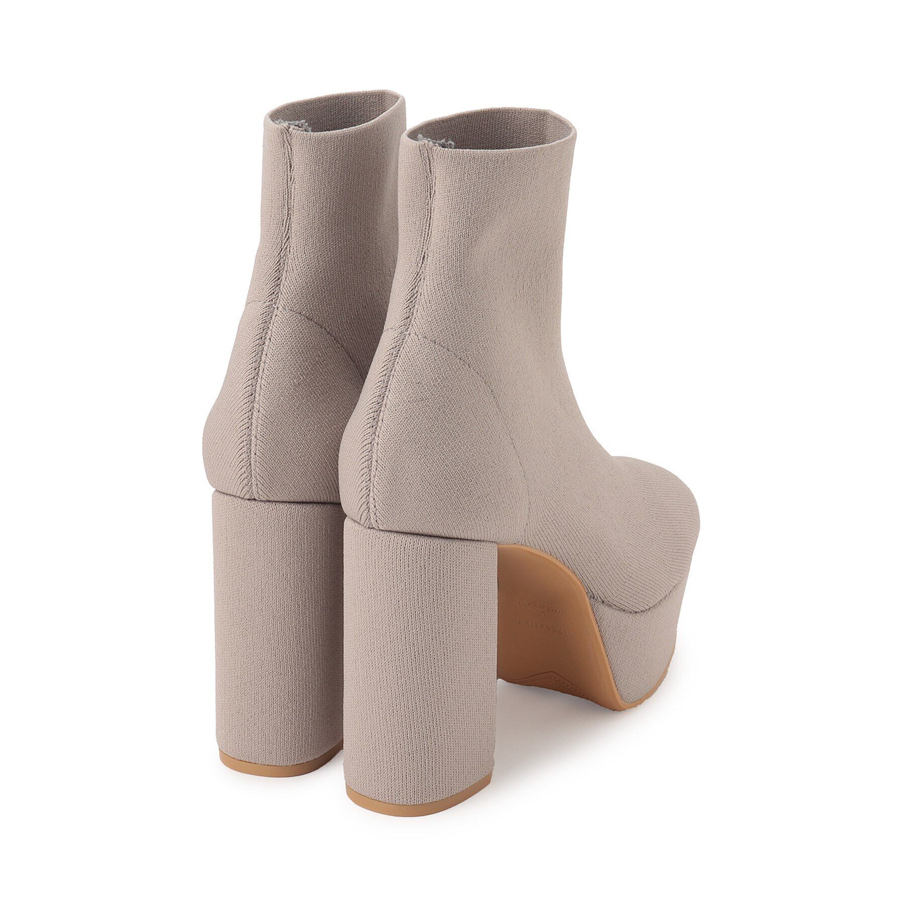 ESPERANZA「【ラク盛り／ショートブーツ】リピーター続出／脚長美脚　厚底ニットショートブーツ」|ショートブーツ|