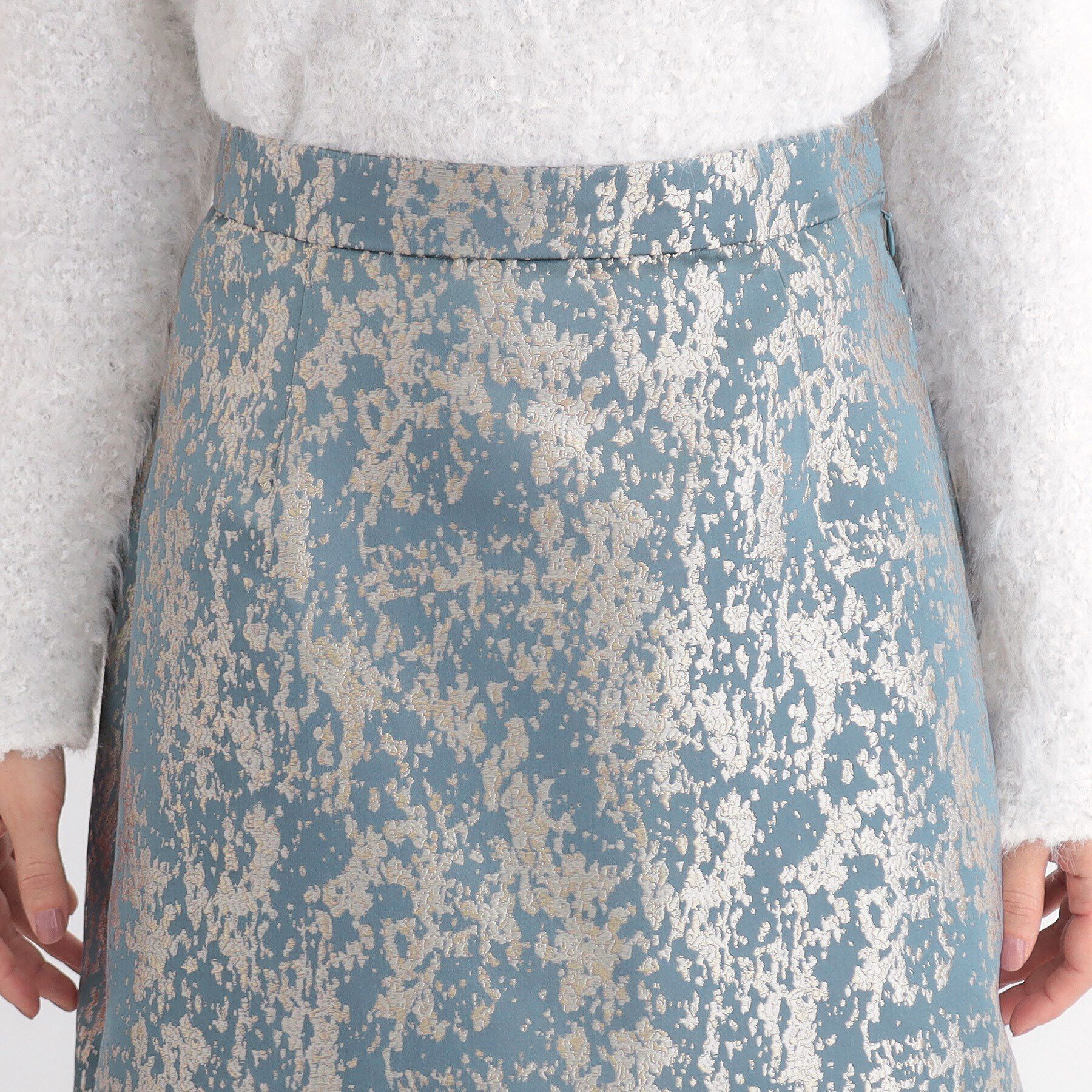 SunaUna「【華やか／ウエストゴム仕様】ラメジャカードスカート」|スカート|