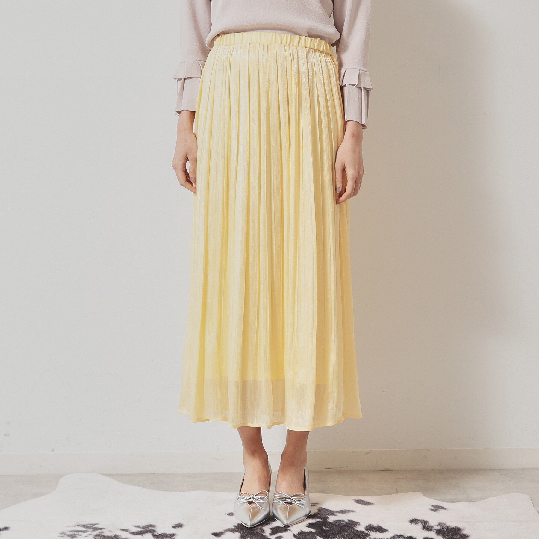 SunaUna「【春色／ウエストゴム】ロングプリーツスカート」|スカート|