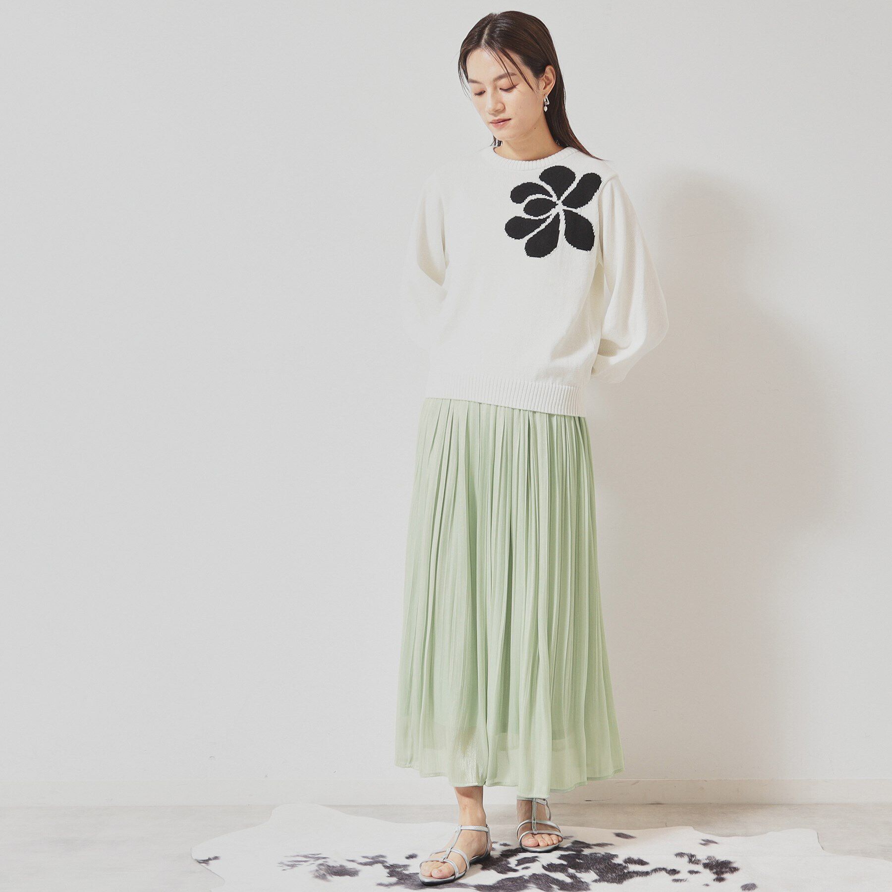 SunaUna「【春色／ウエストゴム】ロングプリーツスカート」|スカート|