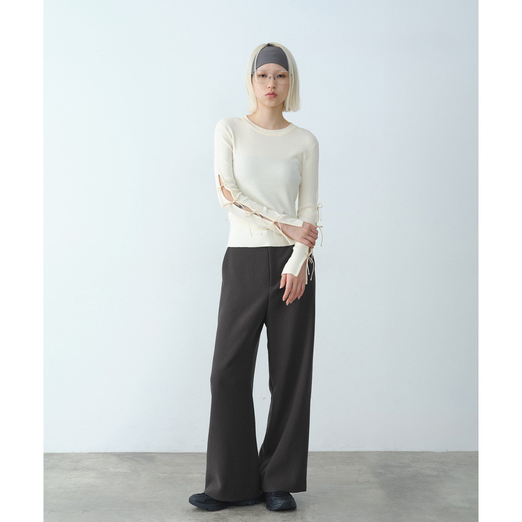 CODE A「ribbon slit pullover」|ニット・セーター|