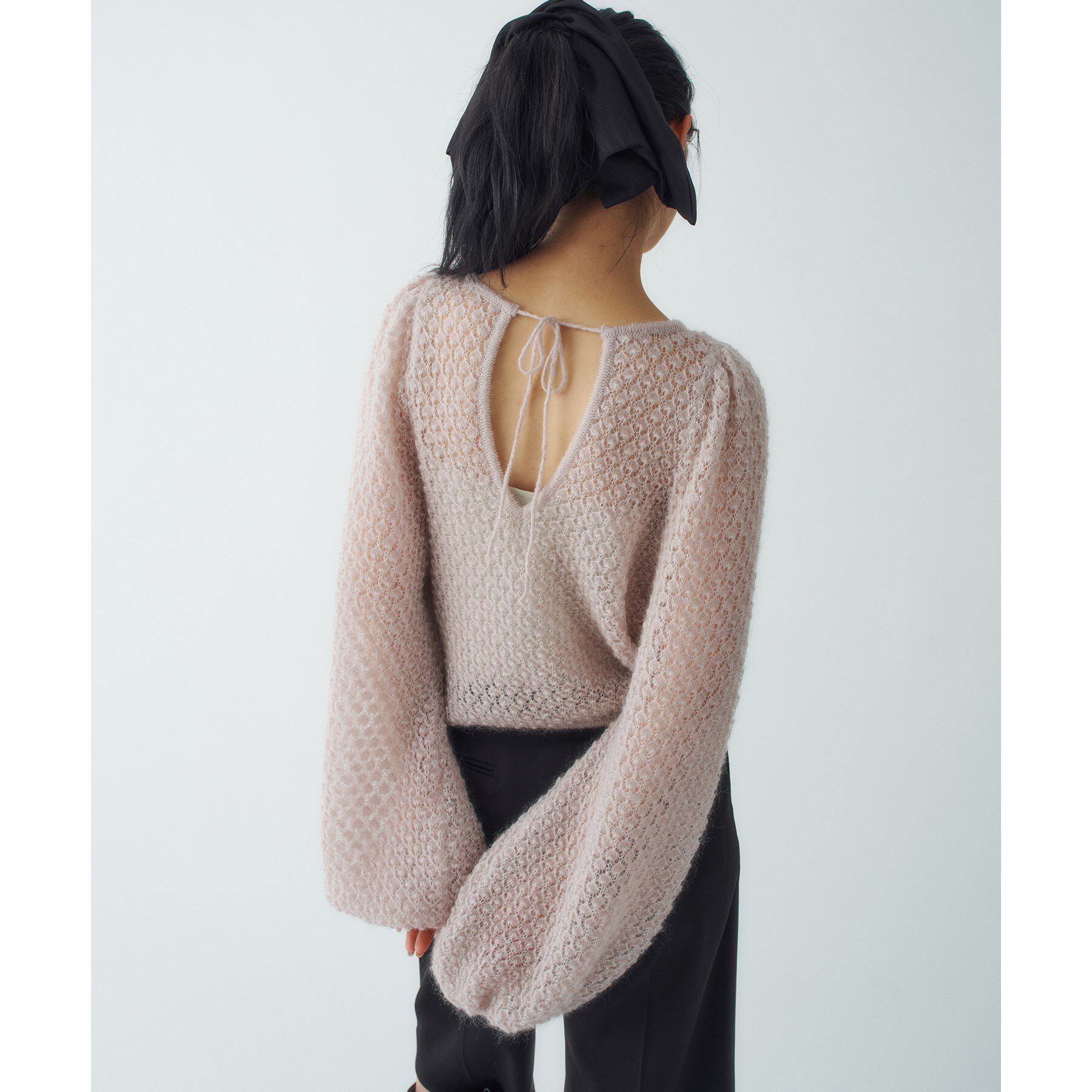 CODE A「2way sheer mohair pullover」|ニット・セーター|ライトピンク(070