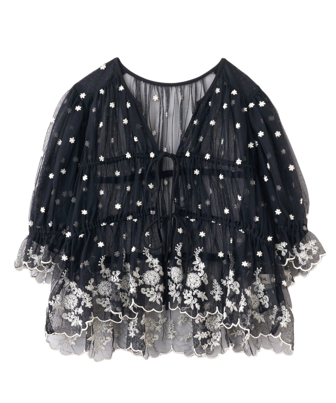 COCO DEAL「チュールエンブロイダリーペプラムブラウス」|シャツ・ブラウス|