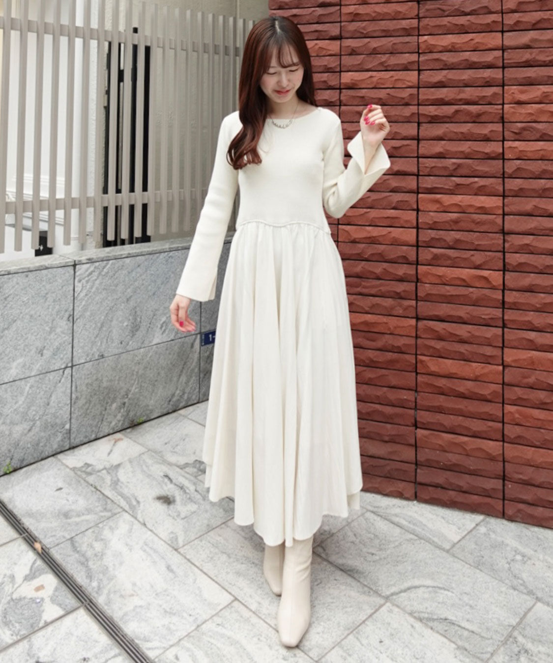 ペタルヘムスカートドッキングニットワンピース（COCO DEAL）｜ルミネ