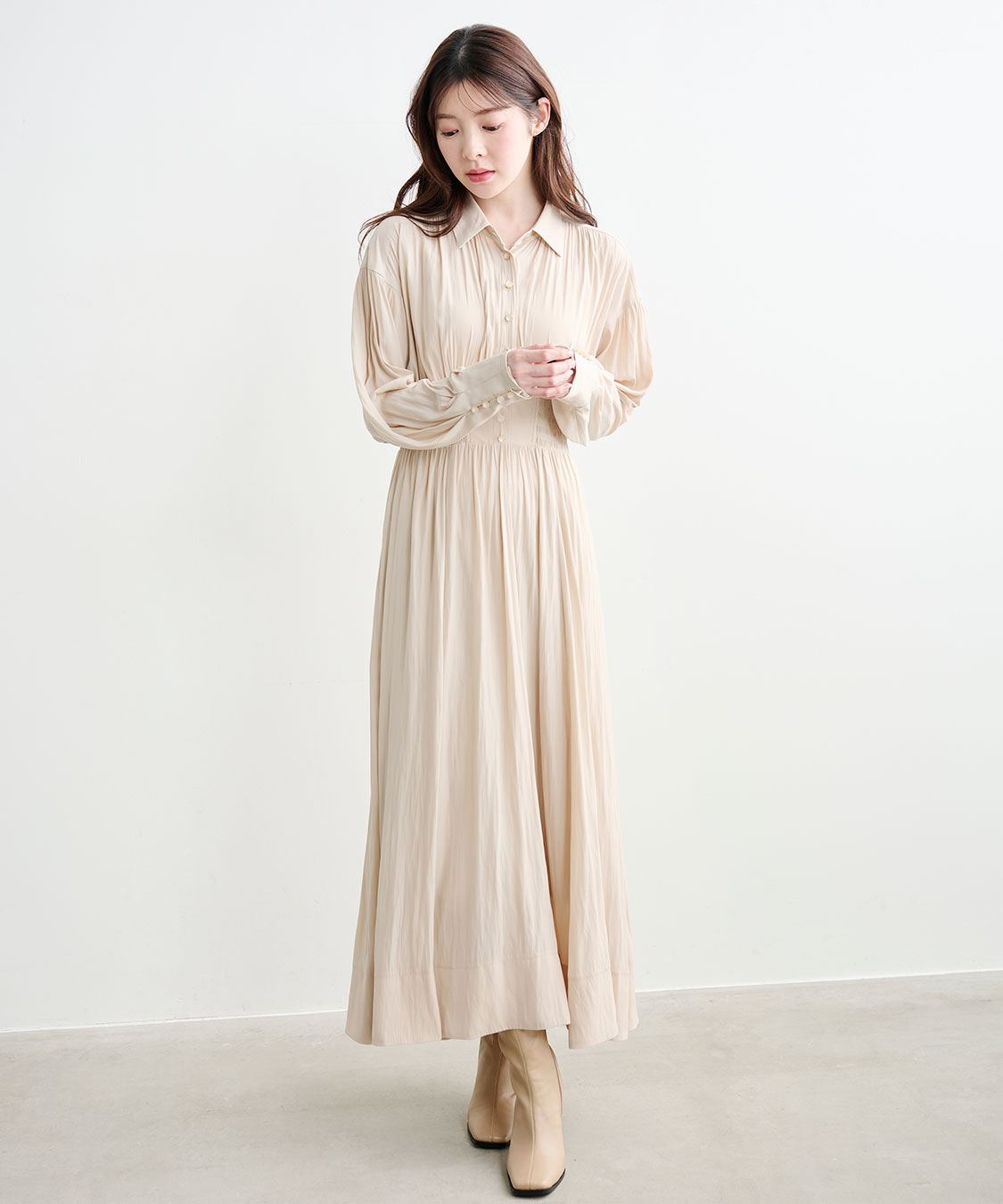 COCO DEAL「ウエストシャーリングシャツワンピース」|ワンピース|