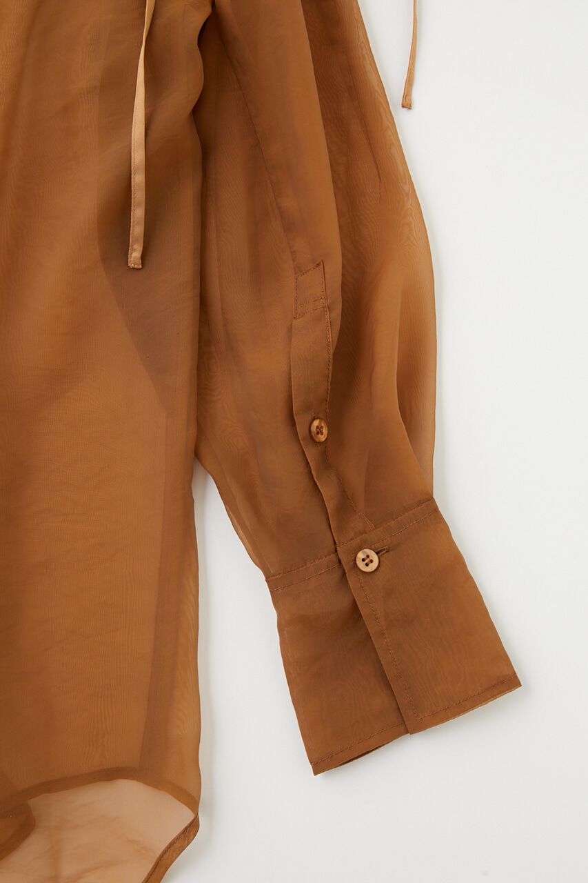 MOUSSY「TIED SLEEVE SEE-THROUGH シャツ」|シャツ・ブラウス|