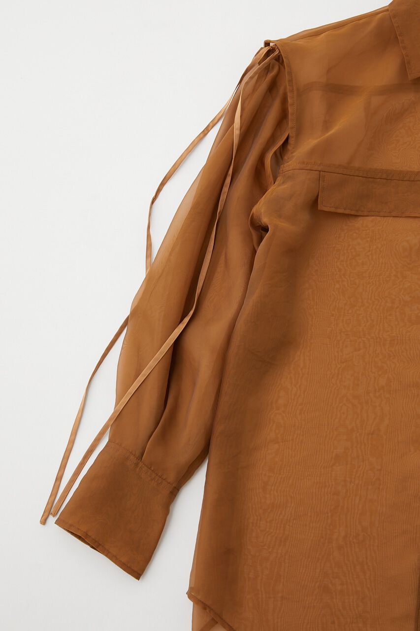 MOUSSY「TIED SLEEVE SEE-THROUGH シャツ」|シャツ・ブラウス|