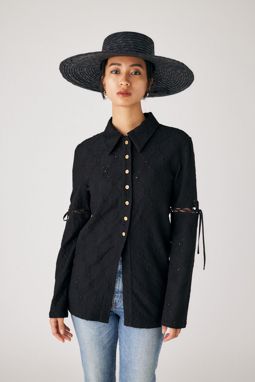 MOUSSY「LACE シャツ」|シャツ・ブラウス|BLK