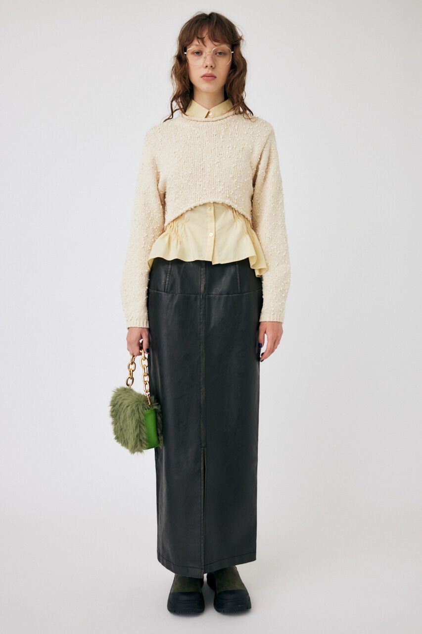 MOUSSY「WIDE SLEEVE CROPPED ニット」|ニット・セーター|