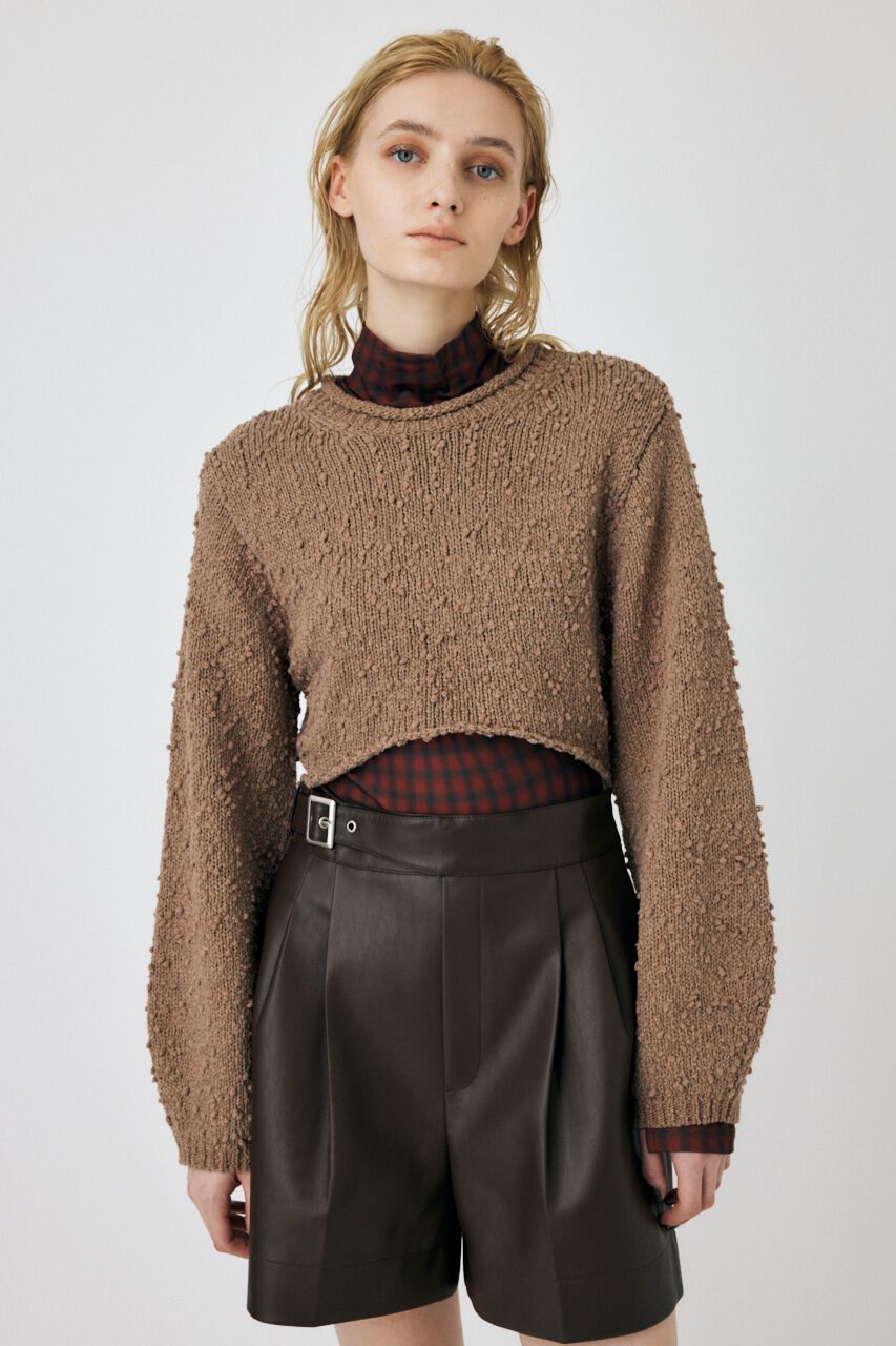 MOUSSY「WIDE SLEEVE CROPPED ニット」|ニット・セーター|
